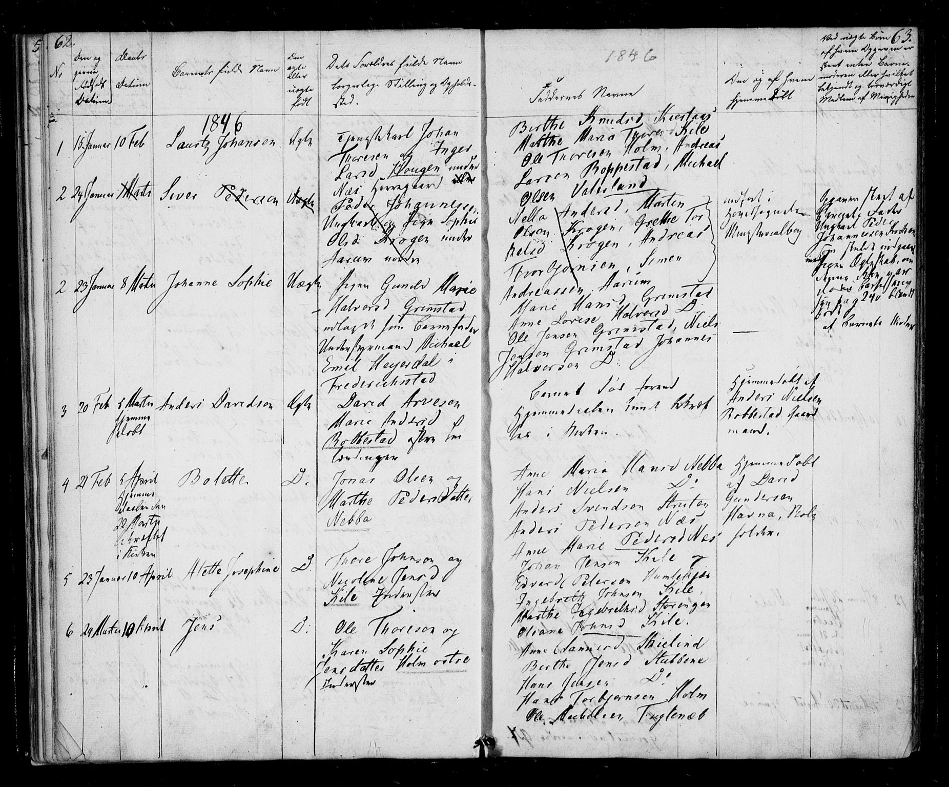 Borge prestekontor Kirkebøker, AV/SAO-A-10903/F/Fb/L0001: Parish register (official) no. II 1, 1836-1852, p. 62-63