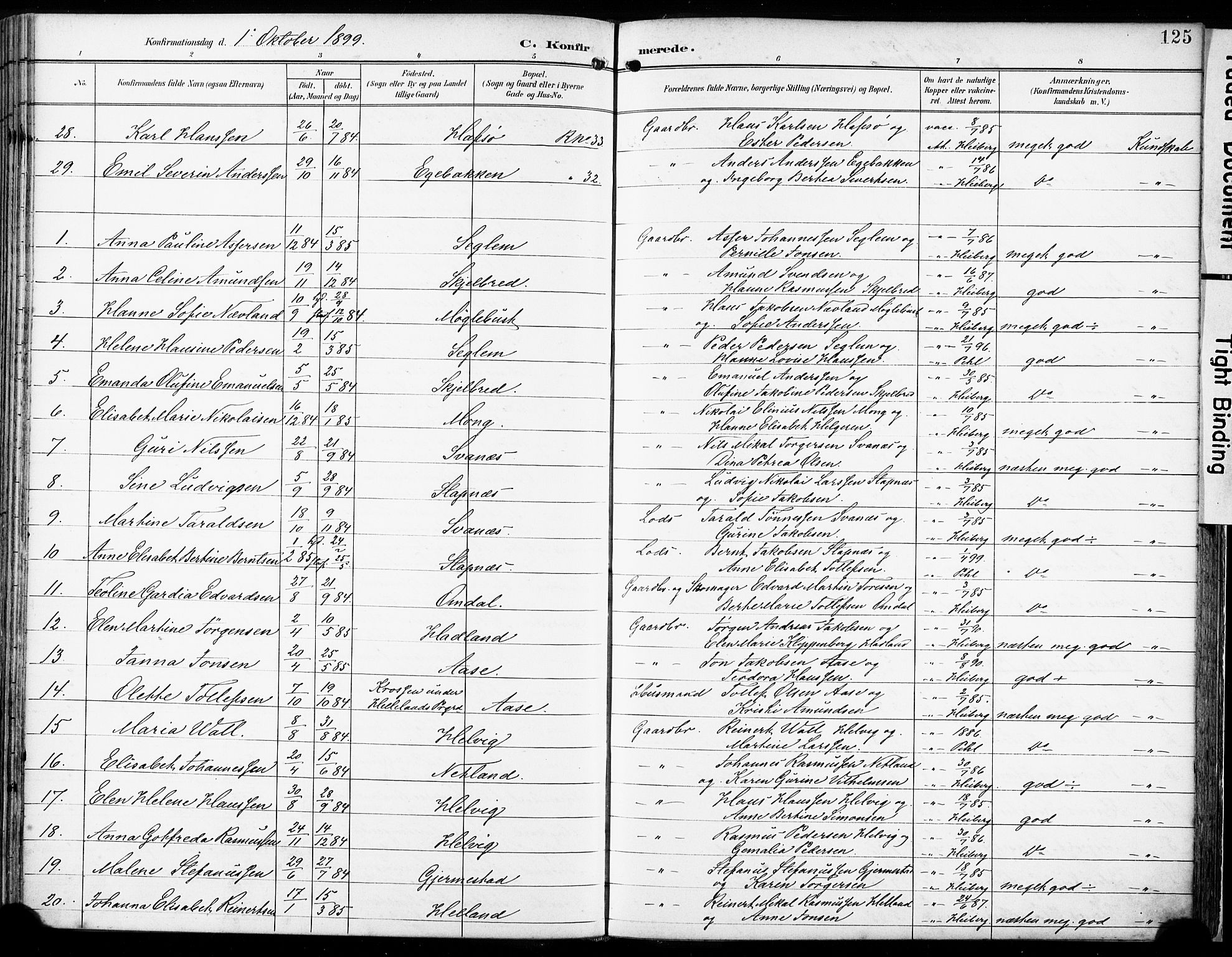 Eigersund sokneprestkontor, AV/SAST-A-101807/S08/L0018: Parish register (official) no. A 17, 1892-1905, p. 125