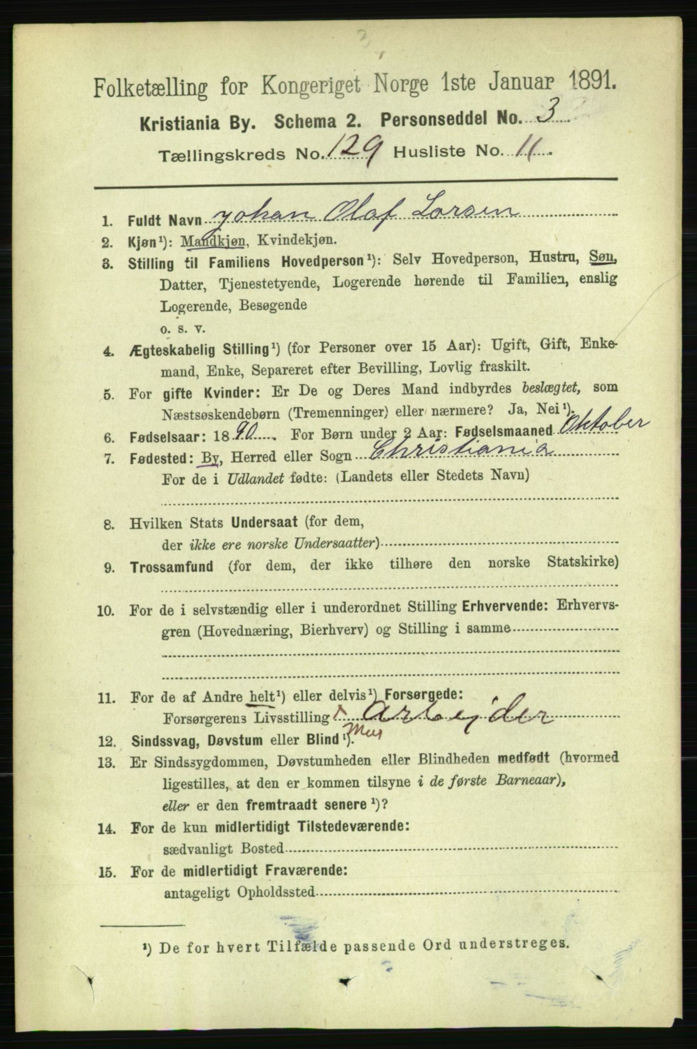 RA, 1891 census for 0301 Kristiania, 1891, p. 69470