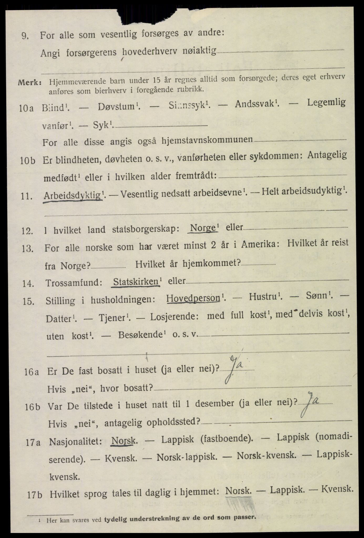 SAT, 1920 census for Leksvik, 1920, p. 4761