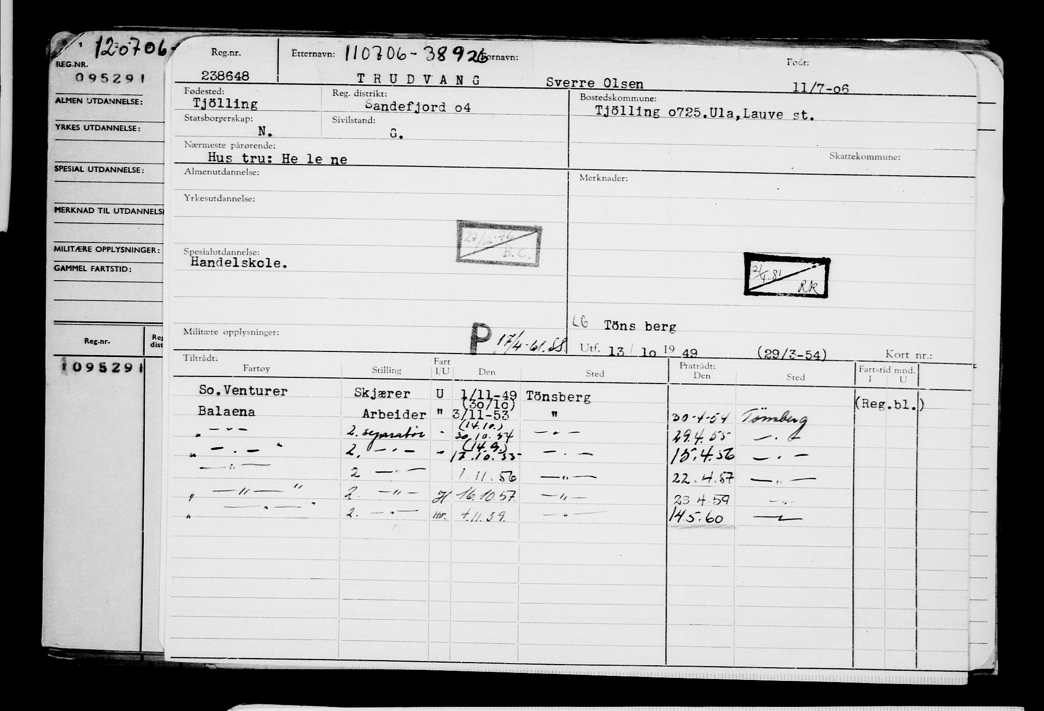 Direktoratet for sjømenn, AV/RA-S-3545/G/Gb/L0066: Hovedkort, 1906, p. 124