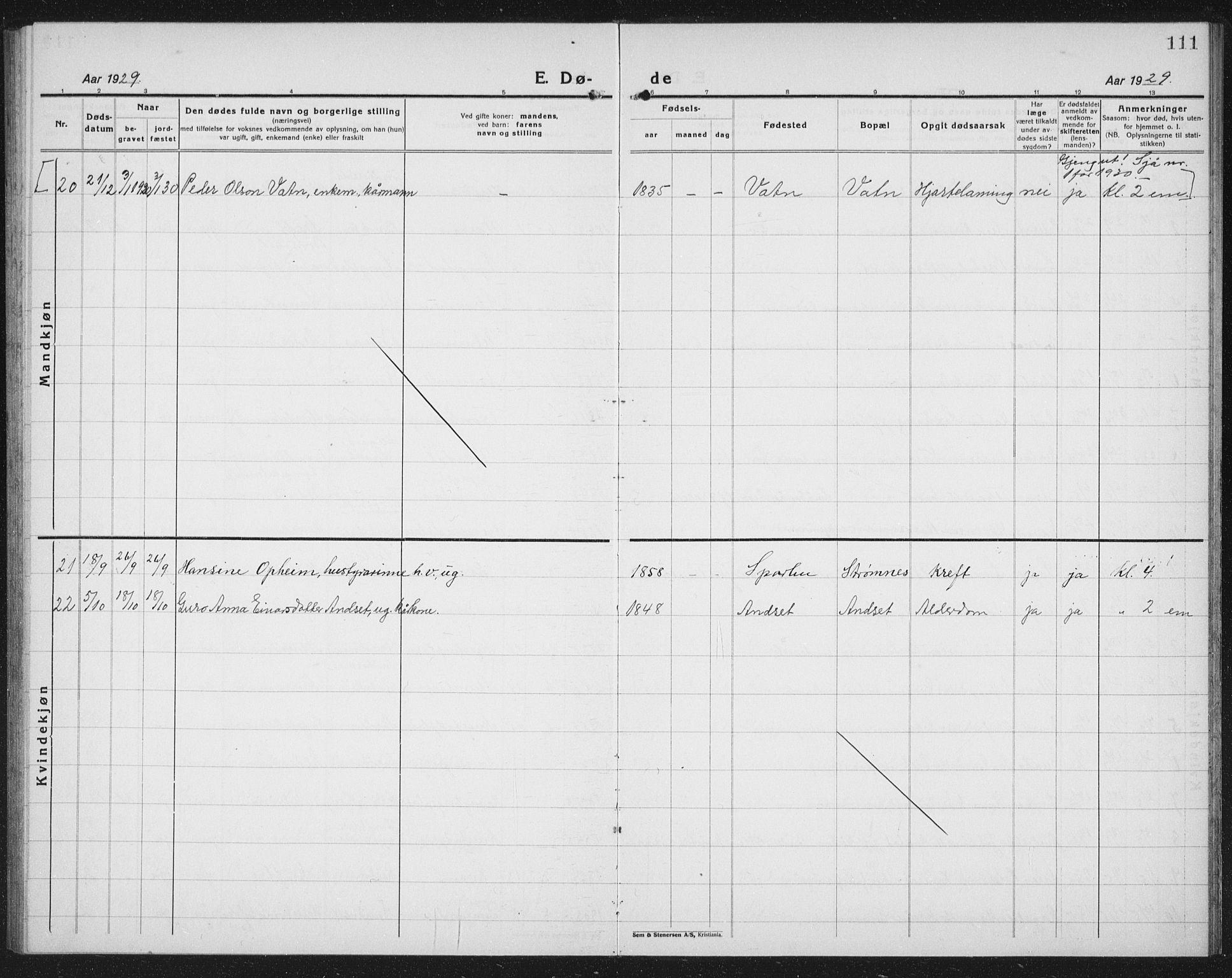 Ministerialprotokoller, klokkerbøker og fødselsregistre - Nord-Trøndelag, SAT/A-1458/730/L0303: Parish register (copy) no. 730C06, 1924-1933, p. 111