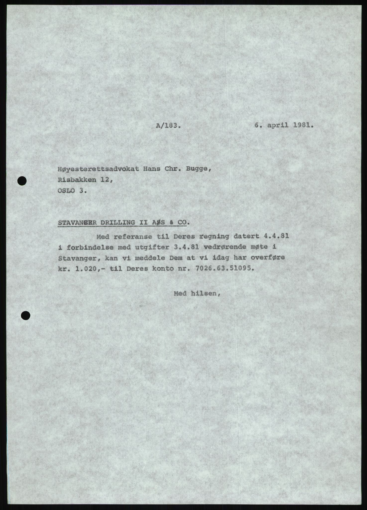 Pa 1503 - Stavanger Drilling AS, AV/SAST-A-101906/D/L0006: Korrespondanse og saksdokumenter, 1974-1984, p. 426