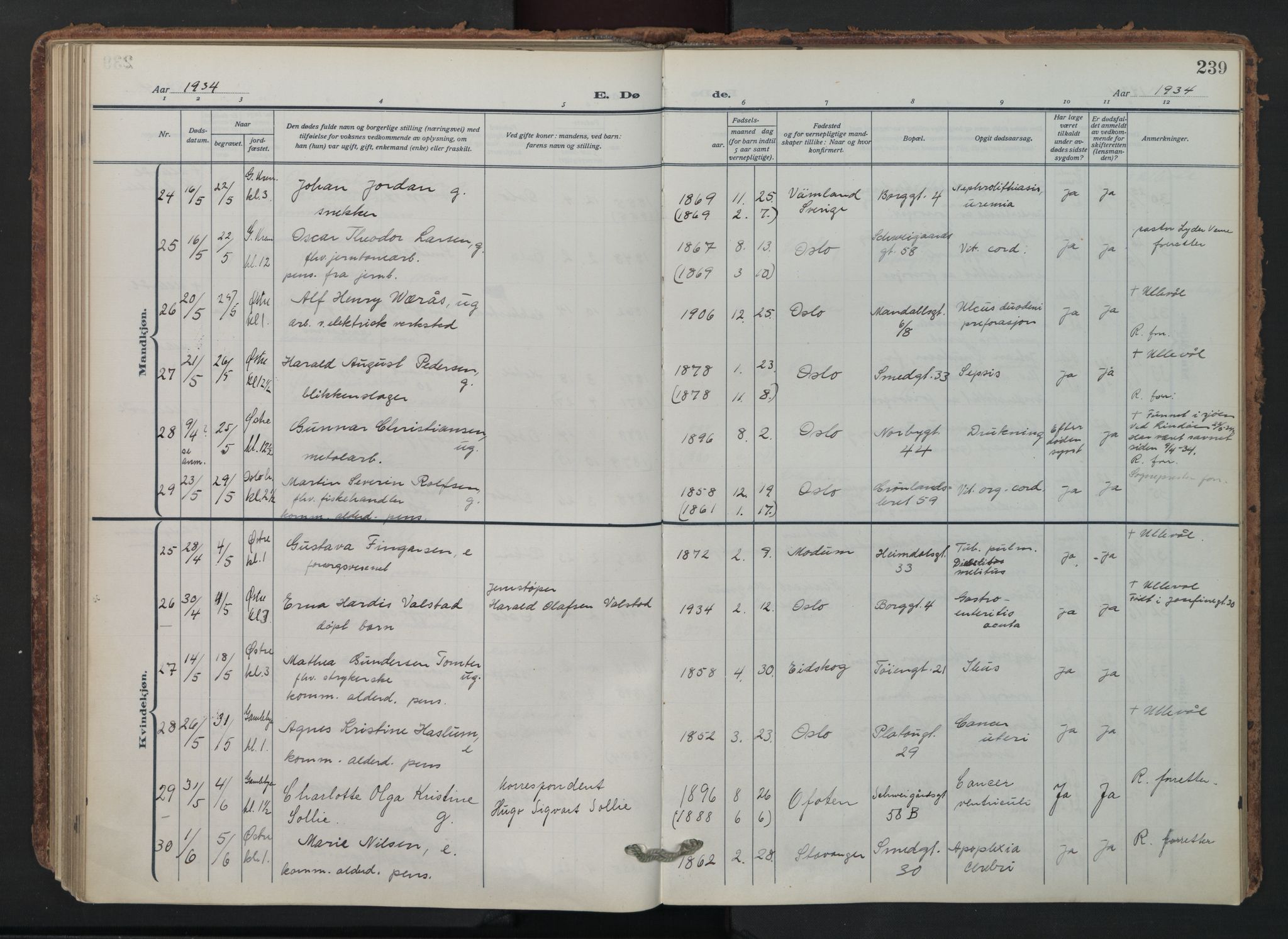 Grønland prestekontor Kirkebøker, SAO/A-10848/F/Fa/L0019: Parish register (official) no. 19, 1918-1938, p. 239