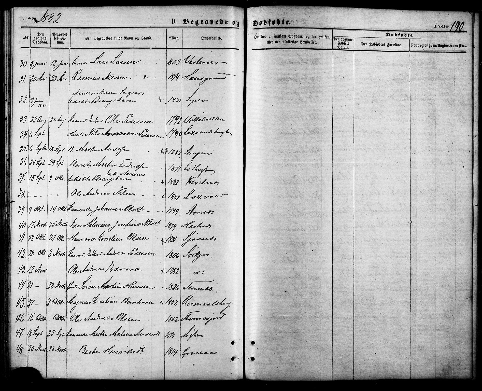 Balsfjord sokneprestembete, SATØ/S-1303/G/Ga/L0004kirke: Parish register (official) no. 4, 1871-1883, p. 190