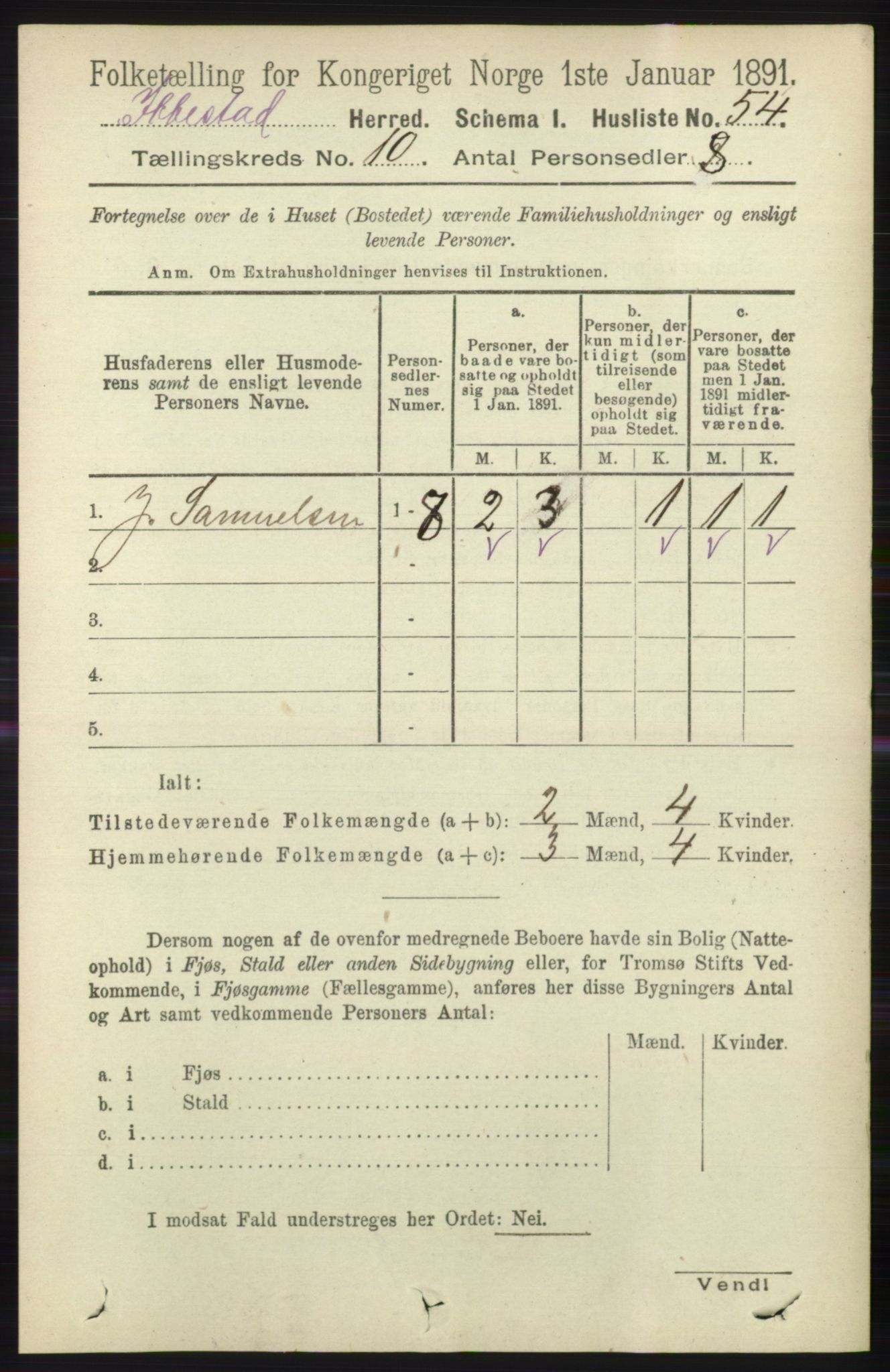 RA, 1891 census for 1917 Ibestad, 1891, p. 6828