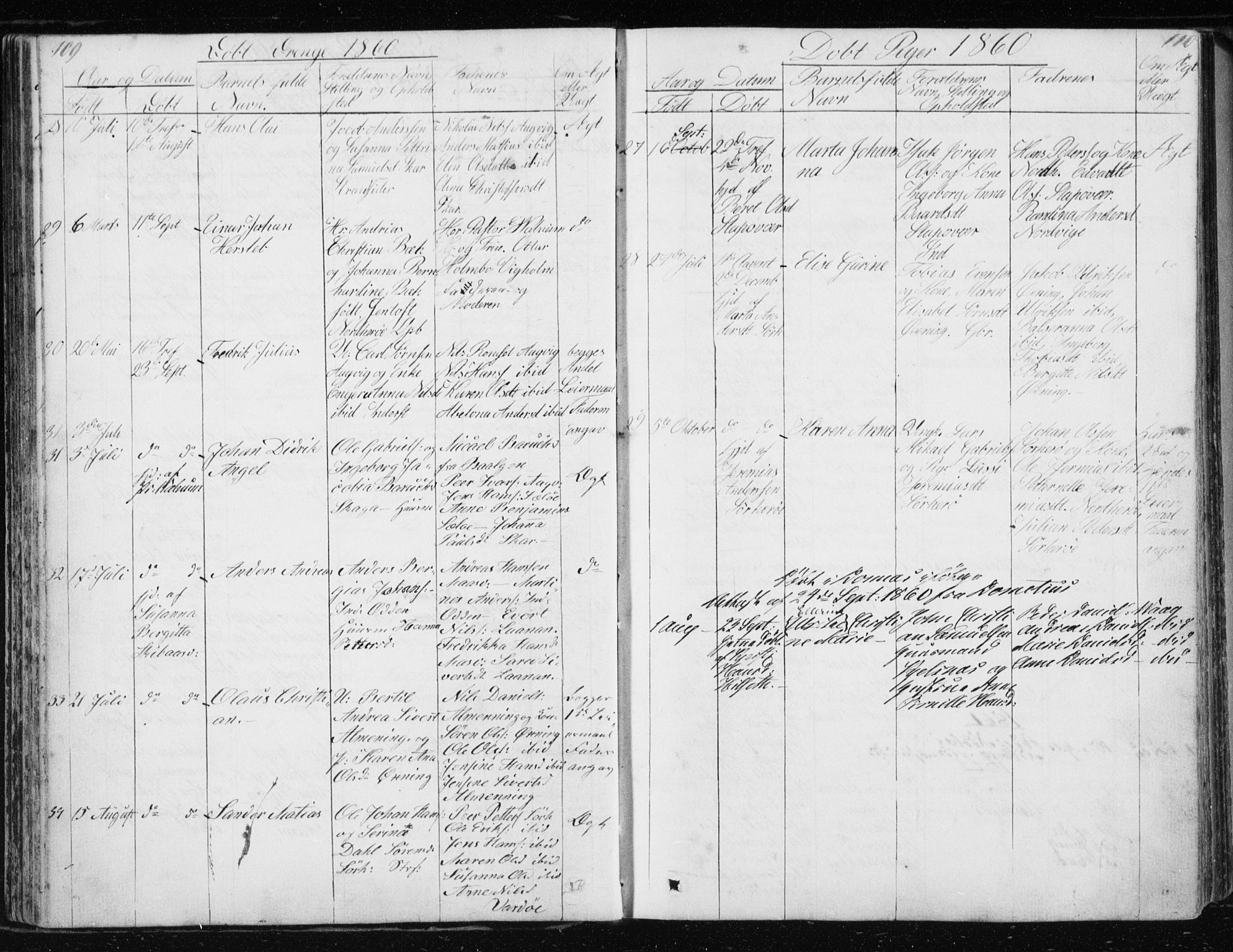 Ministerialprotokoller, klokkerbøker og fødselsregistre - Nordland, AV/SAT-A-1459/834/L0511: Parish register (copy) no. 834C02, 1848-1862, p. 109-110