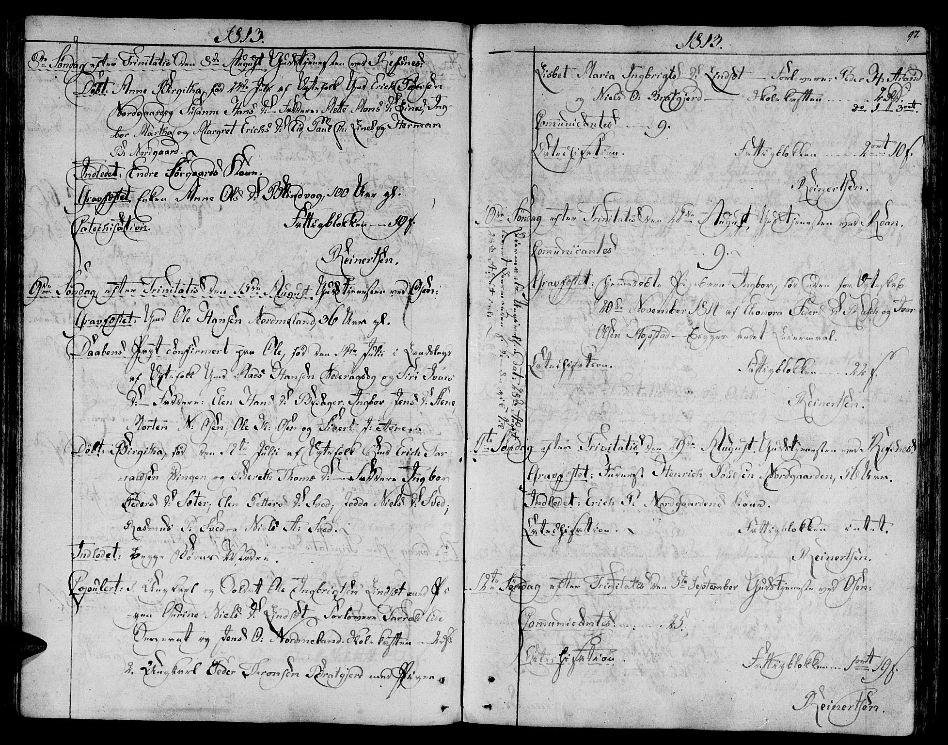 Ministerialprotokoller, klokkerbøker og fødselsregistre - Sør-Trøndelag, AV/SAT-A-1456/657/L0701: Parish register (official) no. 657A02, 1802-1831, p. 97