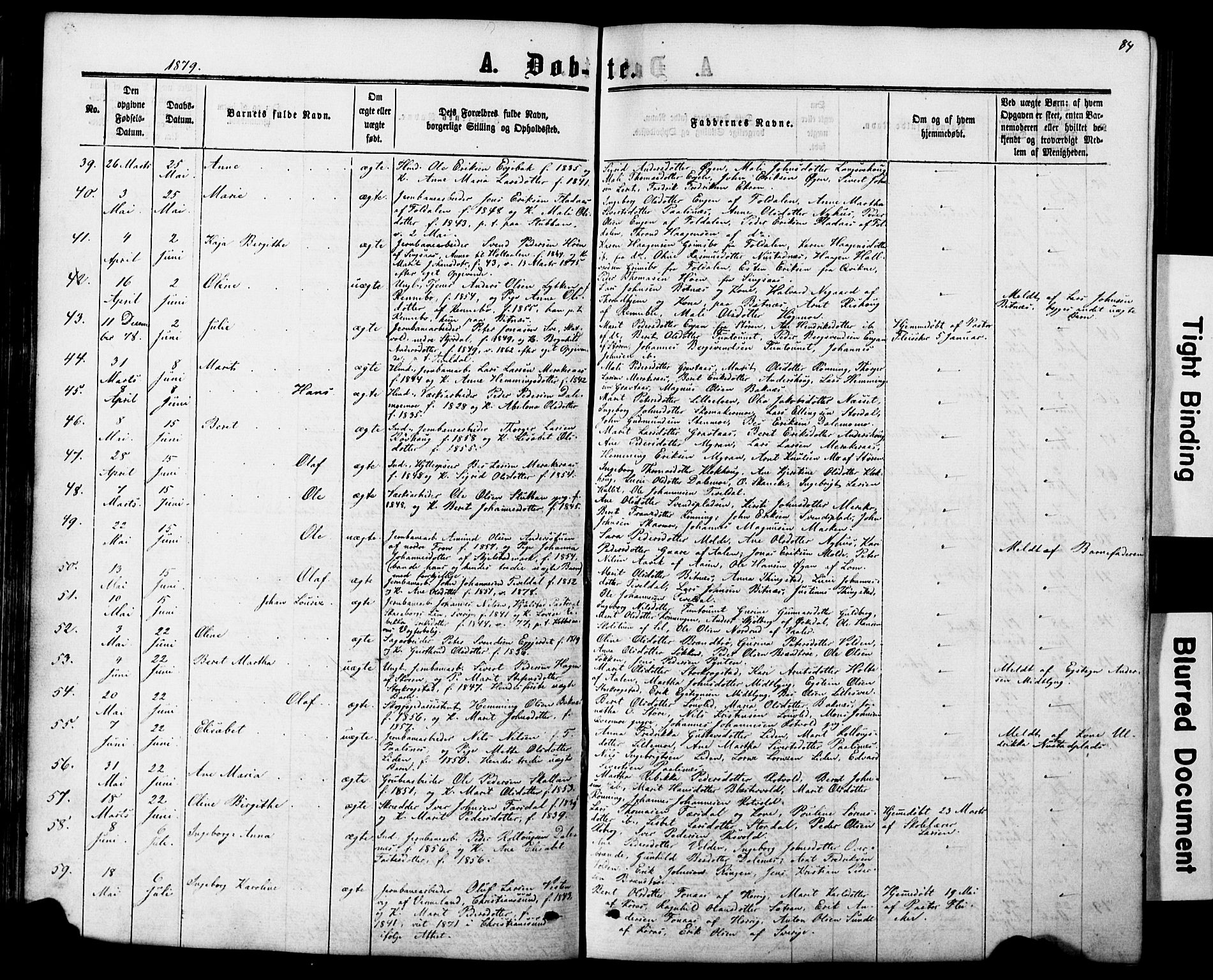 Ministerialprotokoller, klokkerbøker og fødselsregistre - Nord-Trøndelag, SAT/A-1458/706/L0049: Parish register (copy) no. 706C01, 1864-1895, p. 84