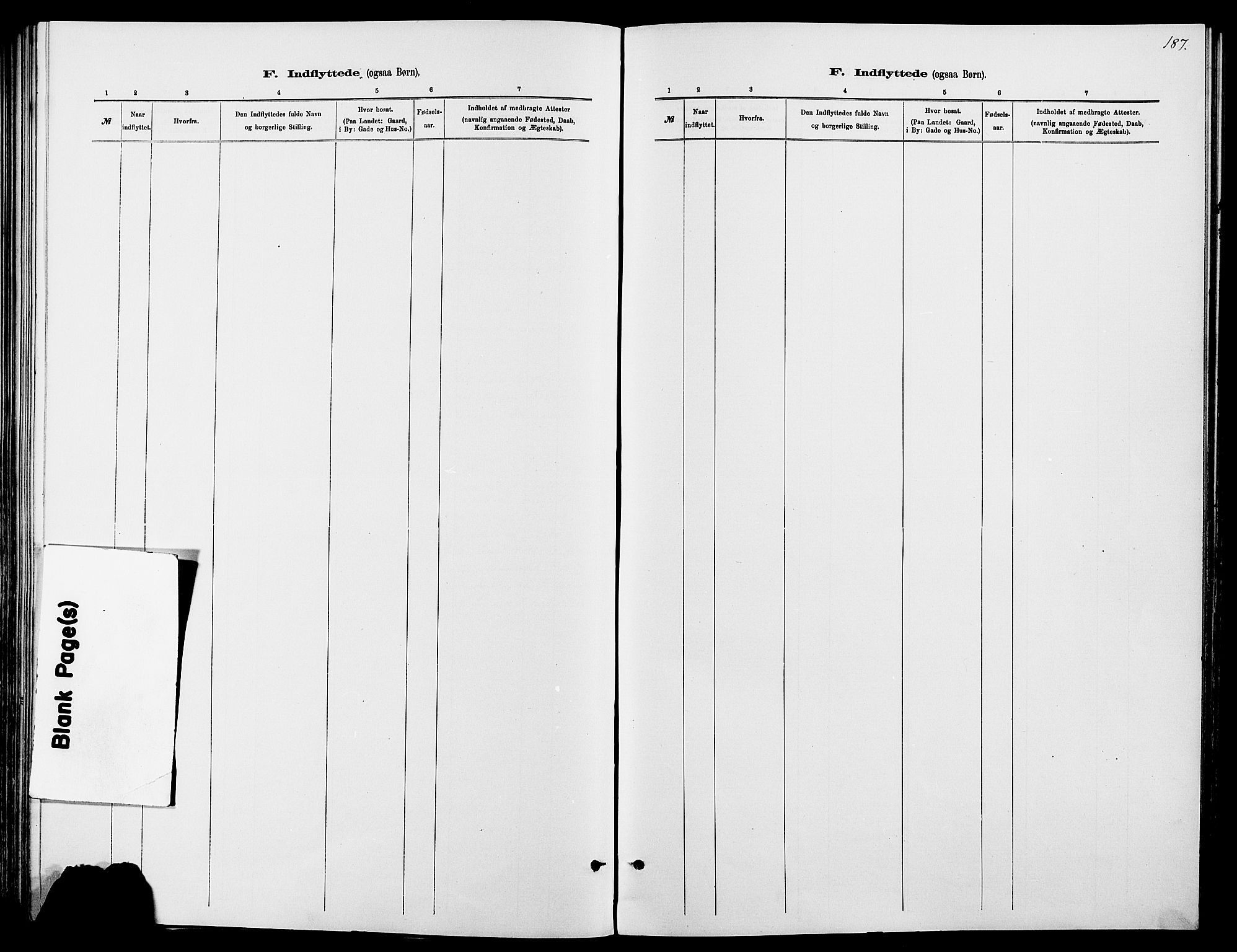 Dovre prestekontor, SAH/PREST-066/H/Ha/Haa/L0002: Parish register (official) no. 2, 1879-1890, p. 187
