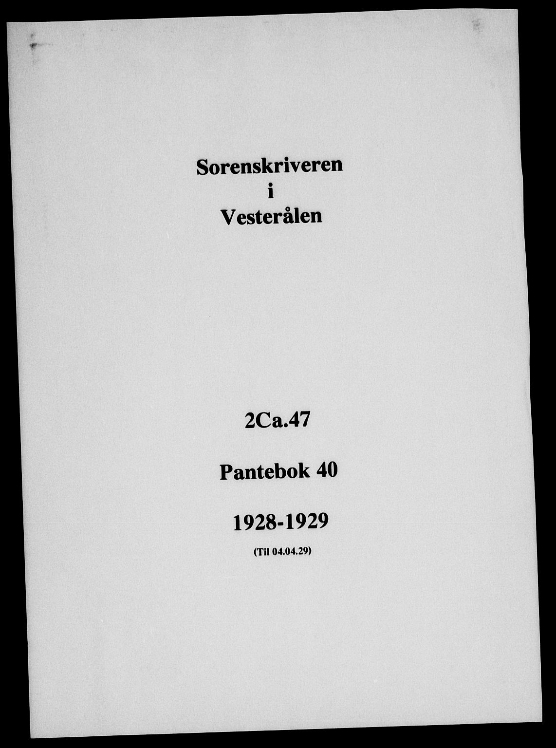 Vesterålen sorenskriveri, SAT/A-4180/1/2/2Ca/L0047: Mortgage book no. 40, 1928-1929
