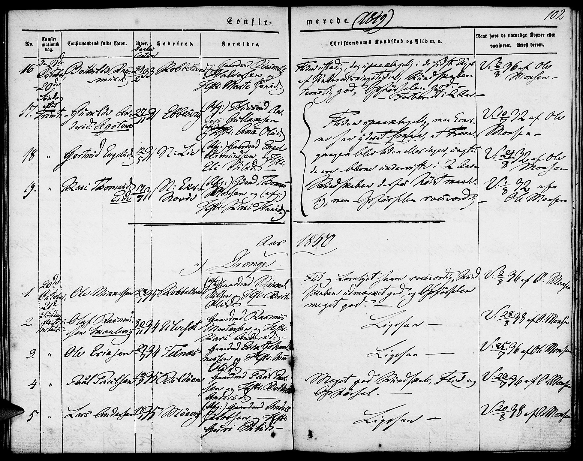 Fjell sokneprestembete, SAB/A-75301/H/Haa: Parish register (official) no. A 1, 1835-1850, p. 102