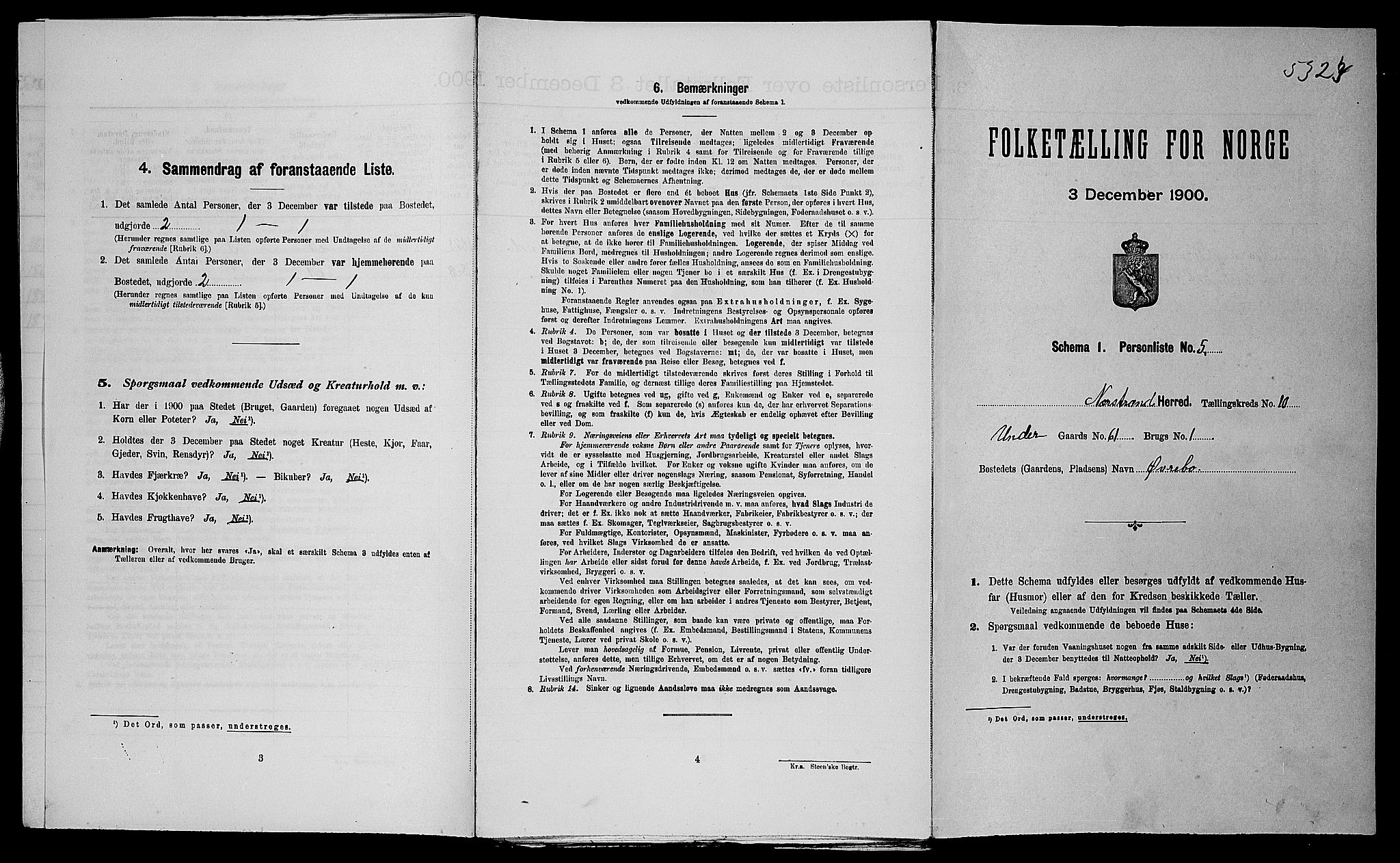 SAST, 1900 census for Nedstrand, 1900, p. 567