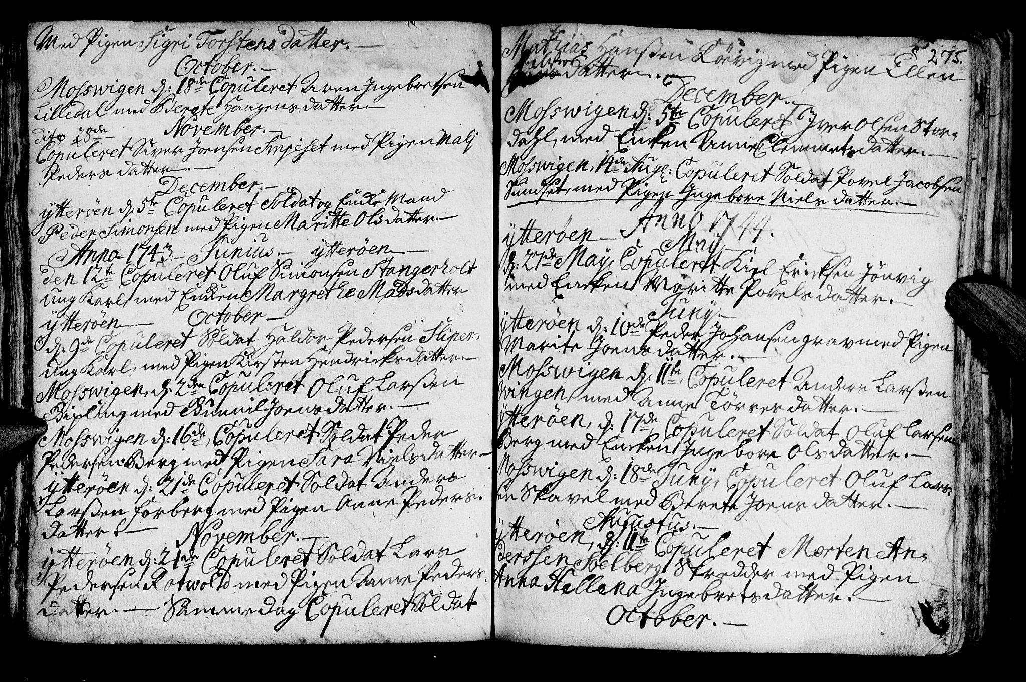 Ministerialprotokoller, klokkerbøker og fødselsregistre - Nord-Trøndelag, SAT/A-1458/722/L0215: Parish register (official) no. 722A02, 1718-1755, p. 275