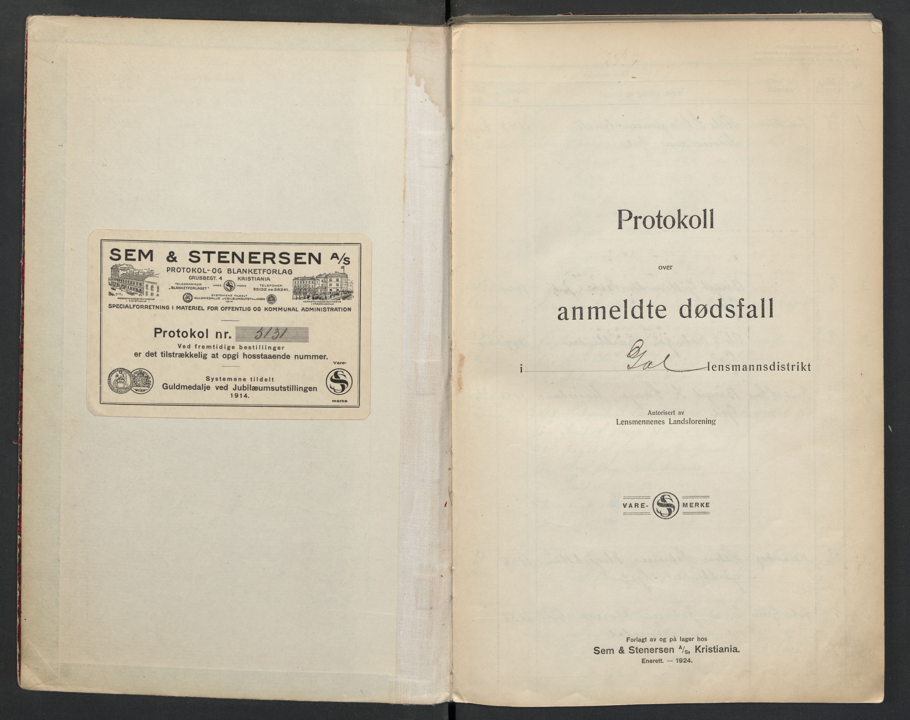 Gol og Hemsedal lensmannskontor, SAKO/A-510/H/Ha/L0001: Dødsfallsprotokoll, 1925-1933
