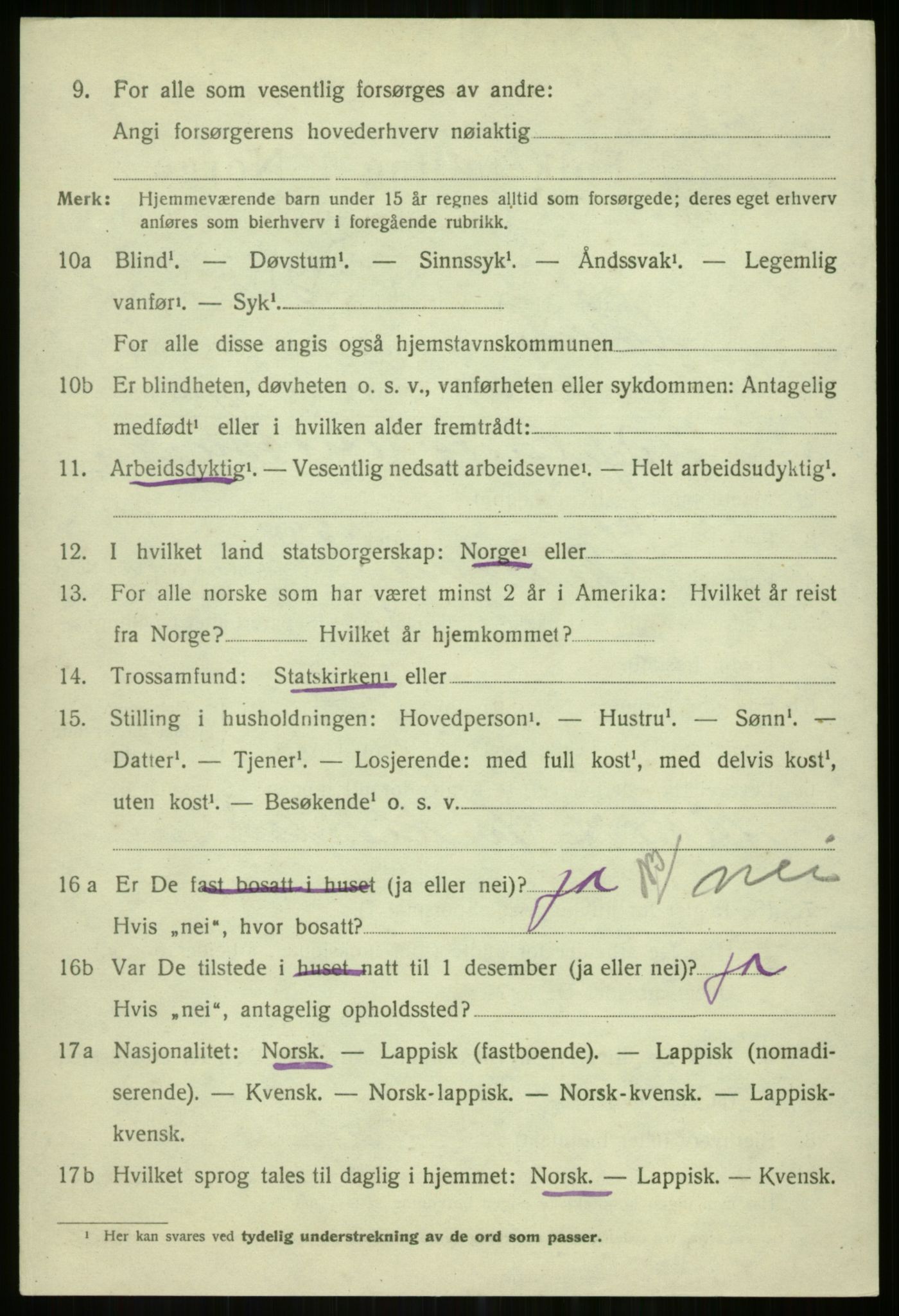 SATØ, 1920 census for Karlsøy, 1920, p. 4999