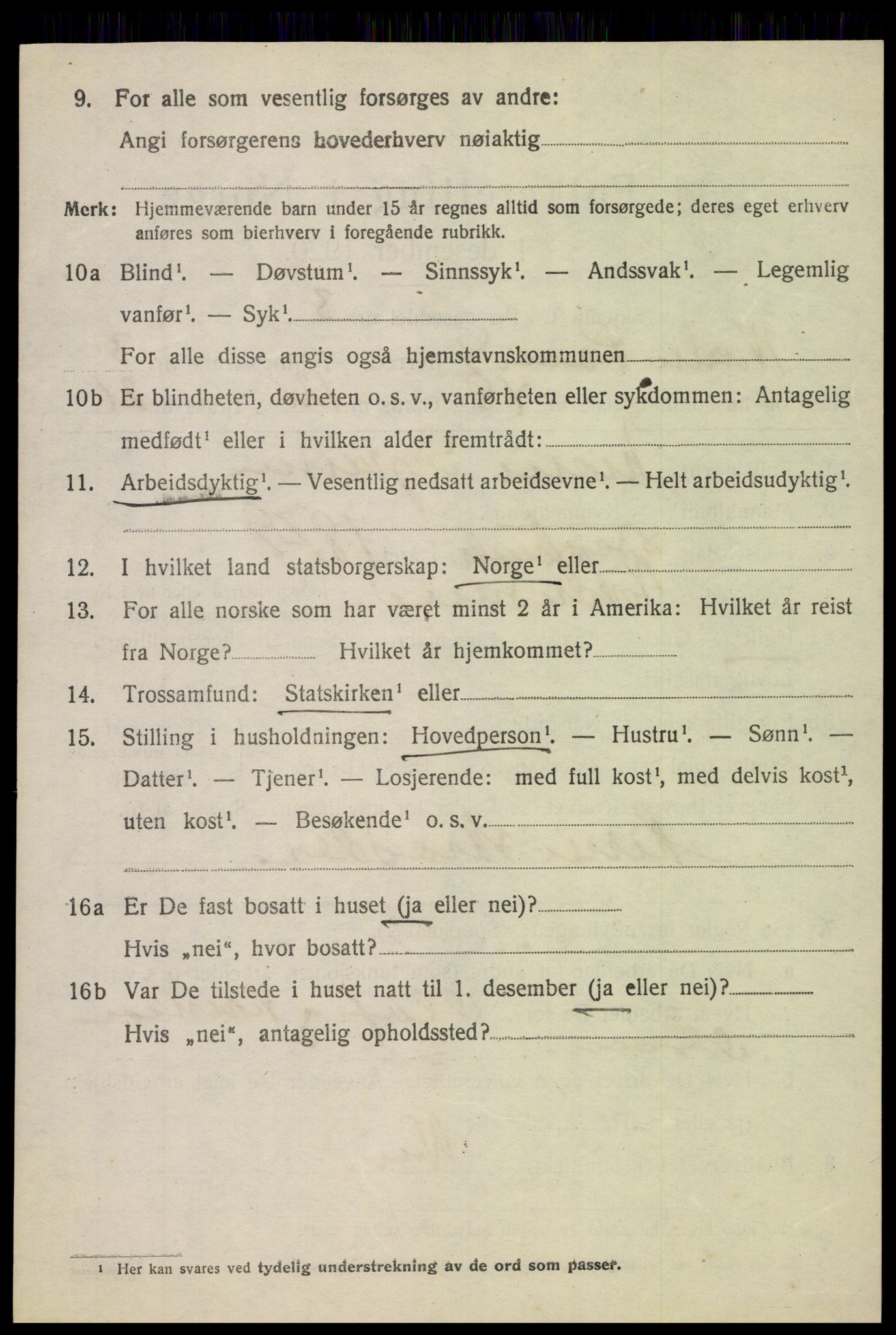 SAH, 1920 census for Nordre Land, 1920, p. 2953