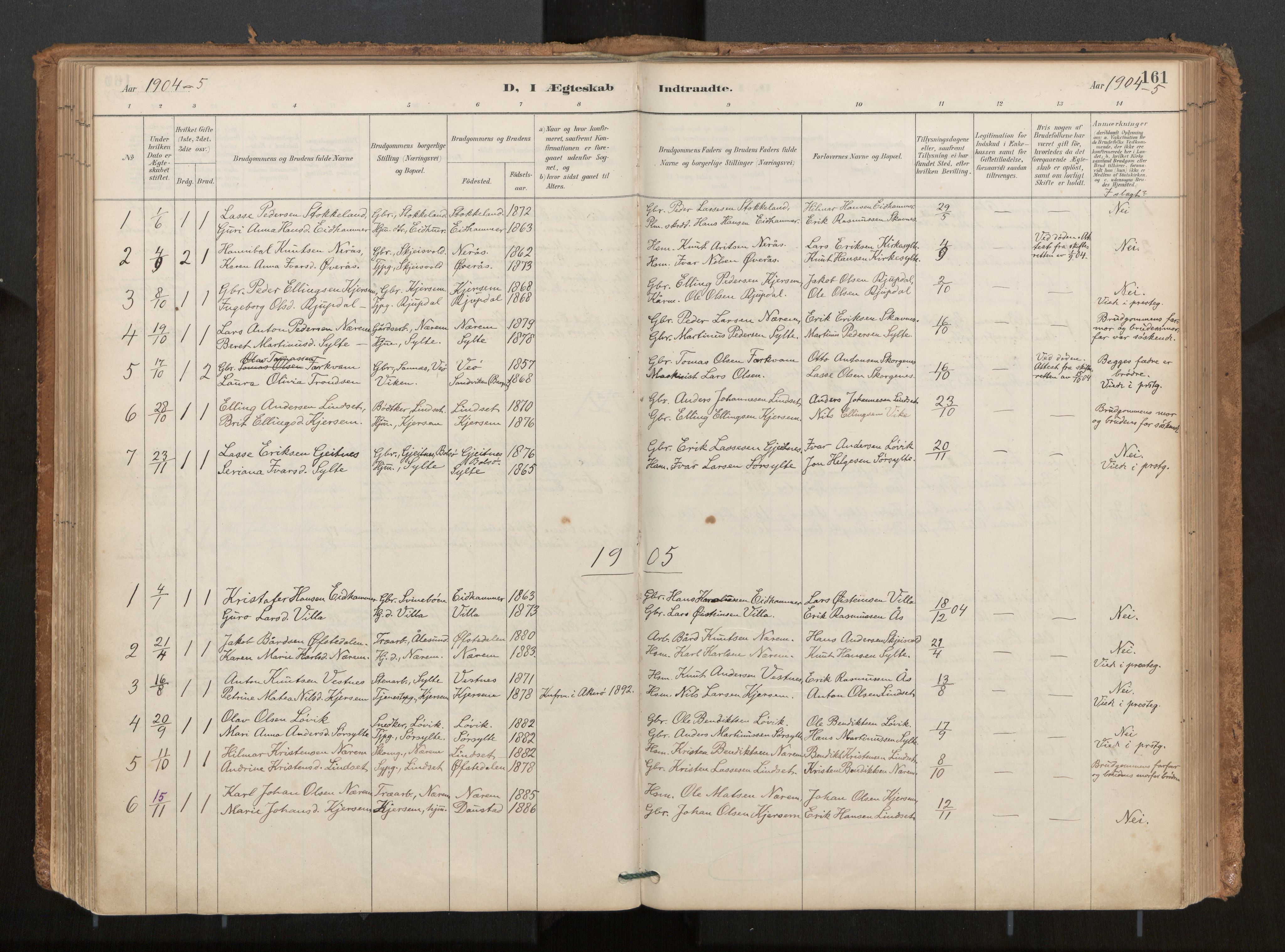 Ministerialprotokoller, klokkerbøker og fødselsregistre - Møre og Romsdal, AV/SAT-A-1454/541/L0545a: Parish register (official) no. 541A03, 1887-1912, p. 161