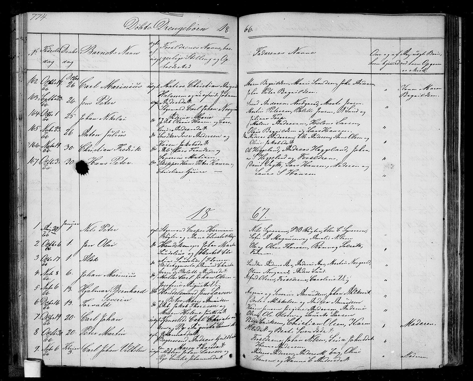 Halden prestekontor Kirkebøker, SAO/A-10909/G/Ga/L0005b: Parish register (copy) no. 5B, 1864-1868, p. 774