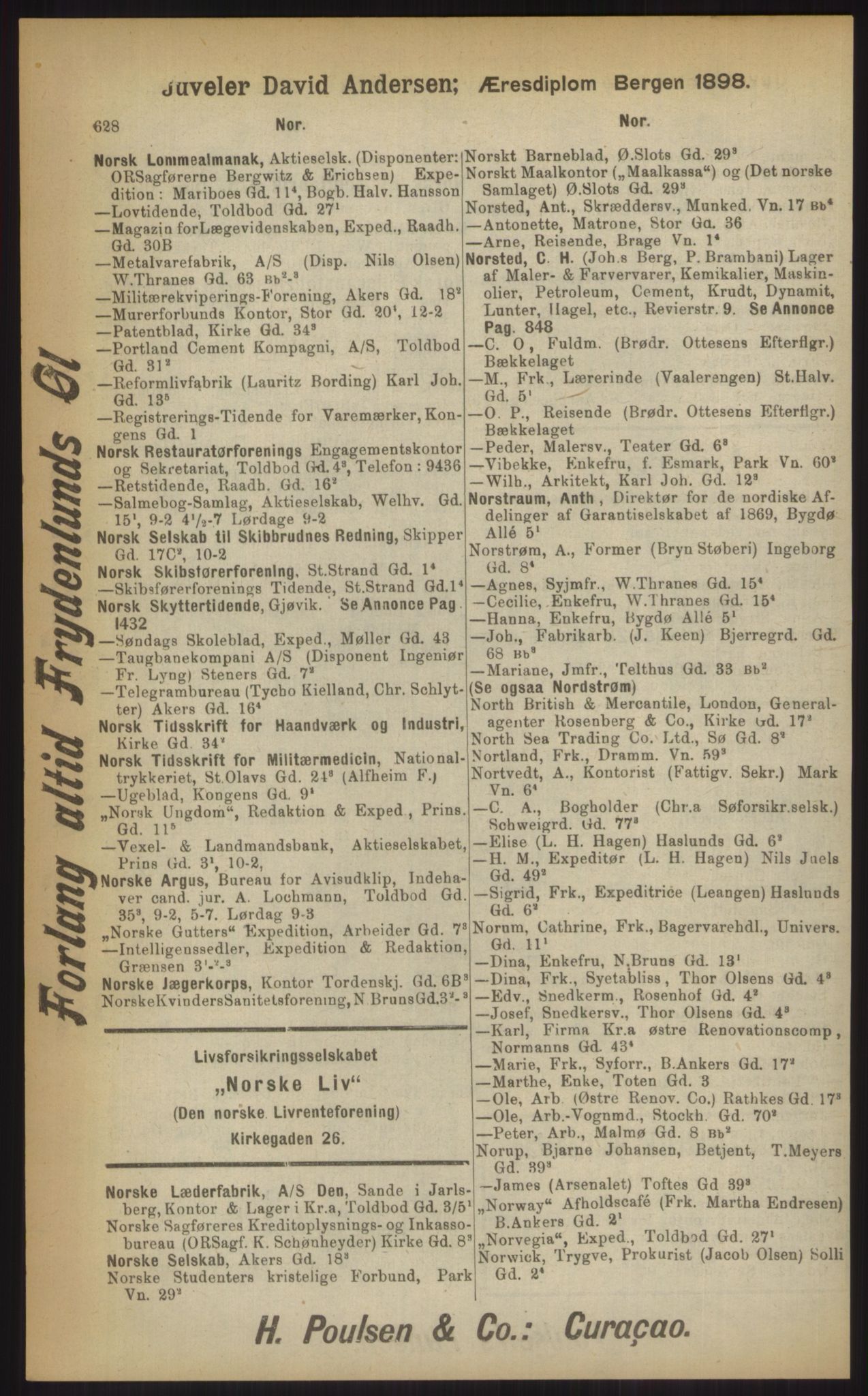 Kristiania/Oslo adressebok, PUBL/-, 1903, p. 628