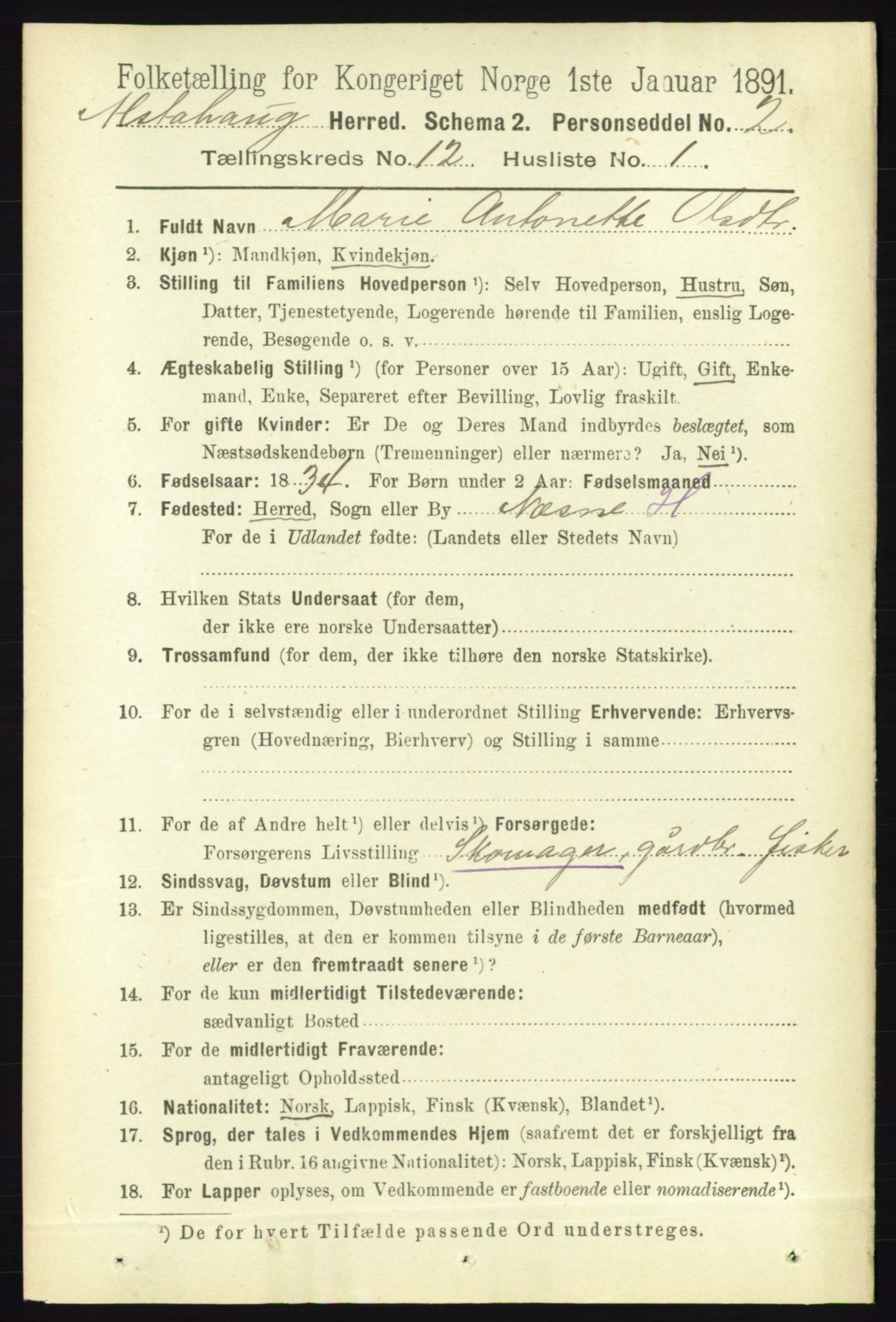 RA, 1891 census for 1820 Alstahaug, 1891, p. 4280