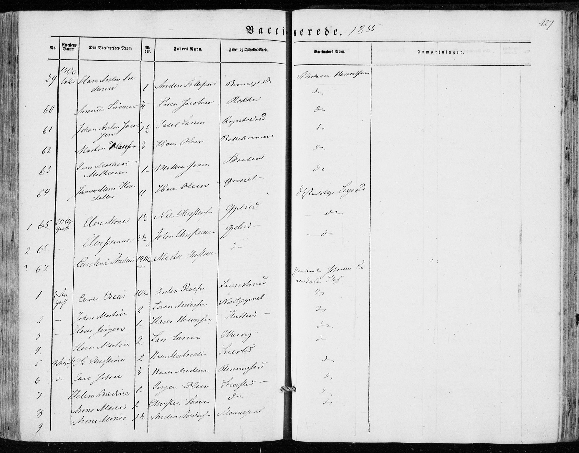 Hedrum kirkebøker, AV/SAKO-A-344/F/Fa/L0006: Parish register (official) no. I 6, 1849-1857, p. 427