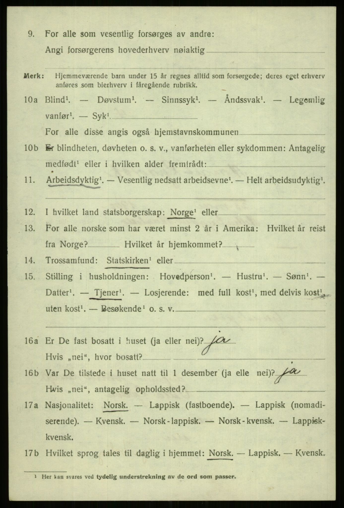 SATØ, 1920 census for Tromsø, 1920, p. 11590