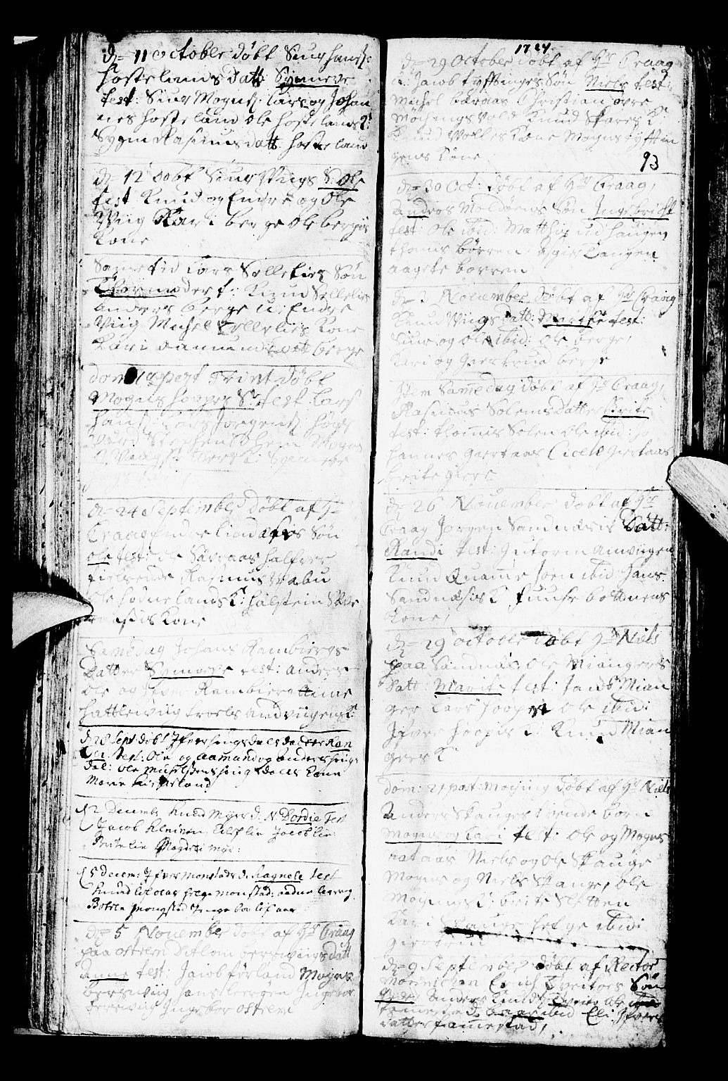 Lindås Sokneprestembete, AV/SAB-A-76701/H/Haa/Haaa/L0001: Parish register (official) no. A 1, 1699-1746, p. 93