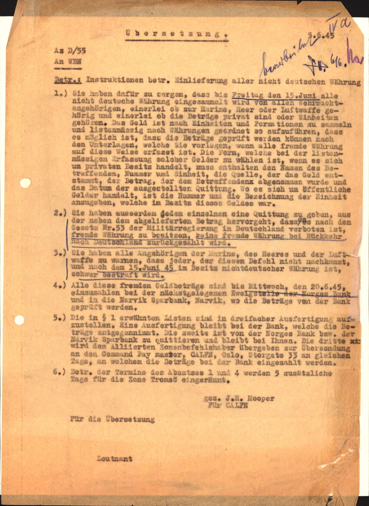 Forsvarets Overkommando. 2 kontor. Arkiv 11.4. Spredte tyske arkivsaker, AV/RA-RAFA-7031/D/Dar/Darc/L0009: FO.II, 1945-1948, p. 448