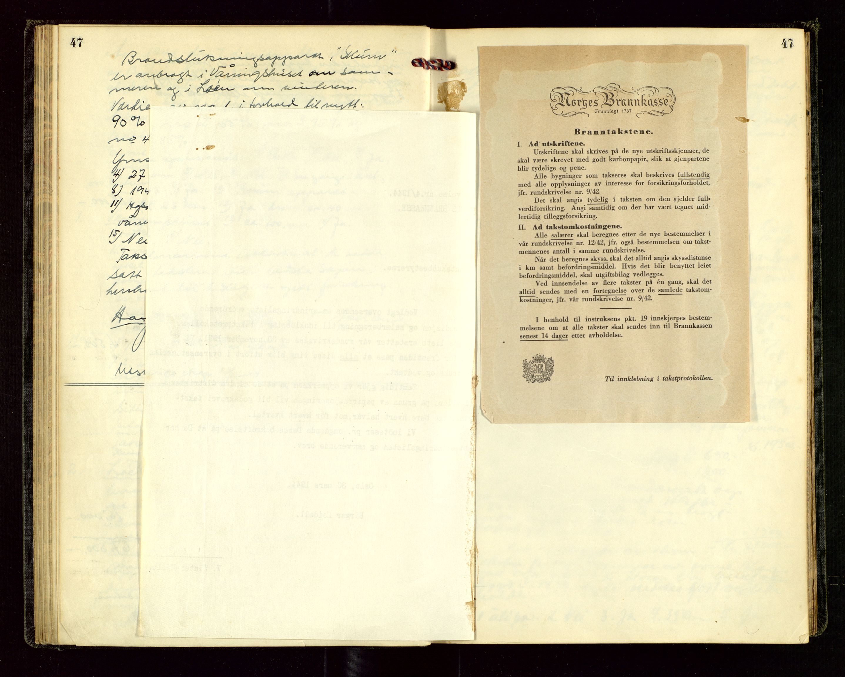 Tysvær lensmannskontor, AV/SAST-A-100192/Goa/L0002: "Brandtakstprotokol for lensmanden i Tysvær", 1916-1952, p. 47