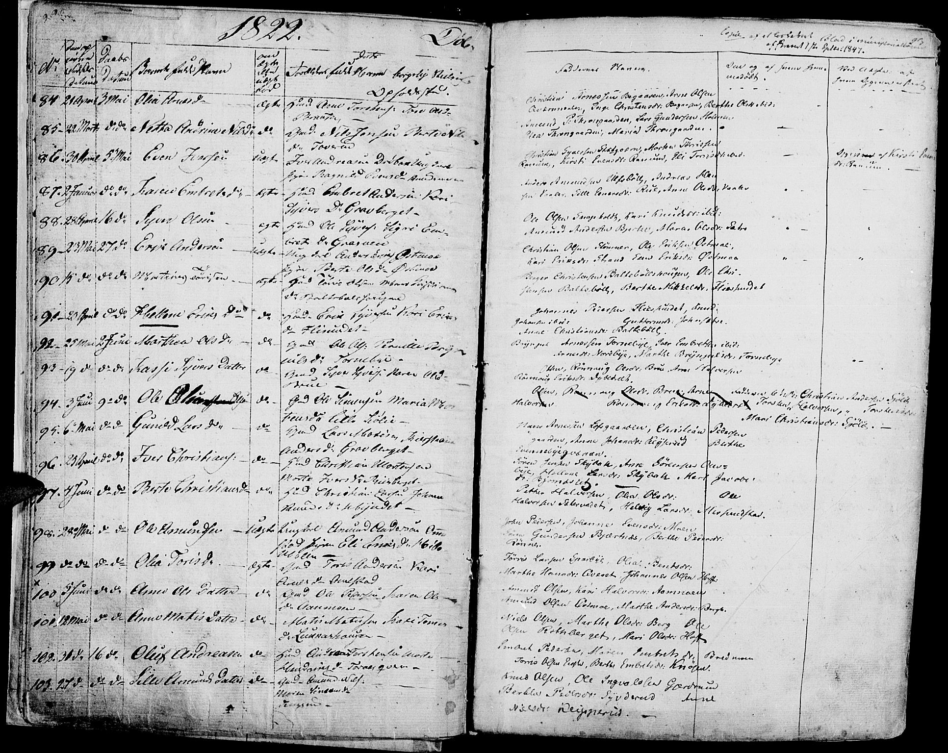 Hof prestekontor, AV/SAH-PREST-038/H/Ha/Haa/L0006: Parish register (official) no. 6, 1822-1841, p. 22-23