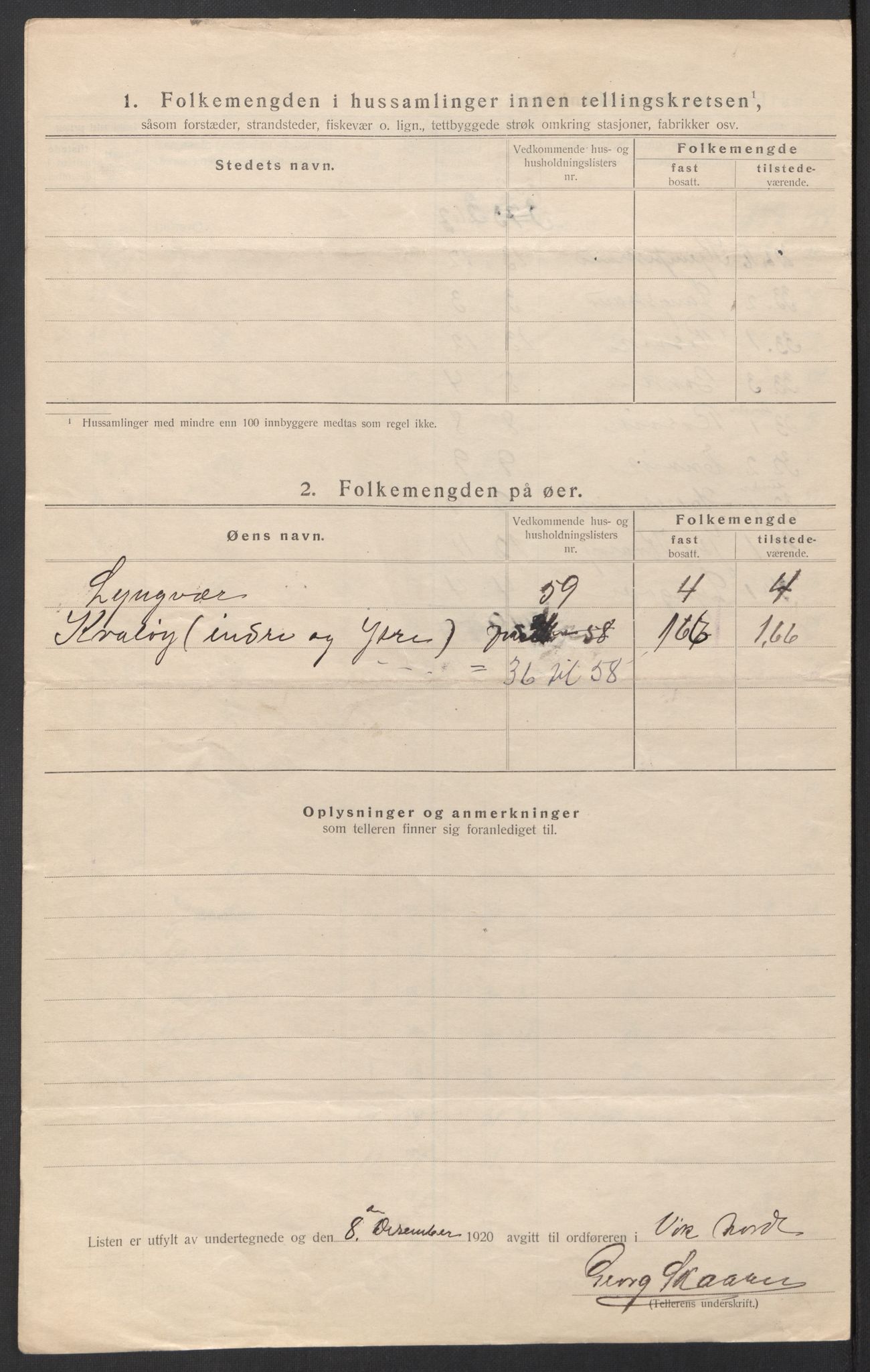 SAT, 1920 census for Vik, 1920, p. 14