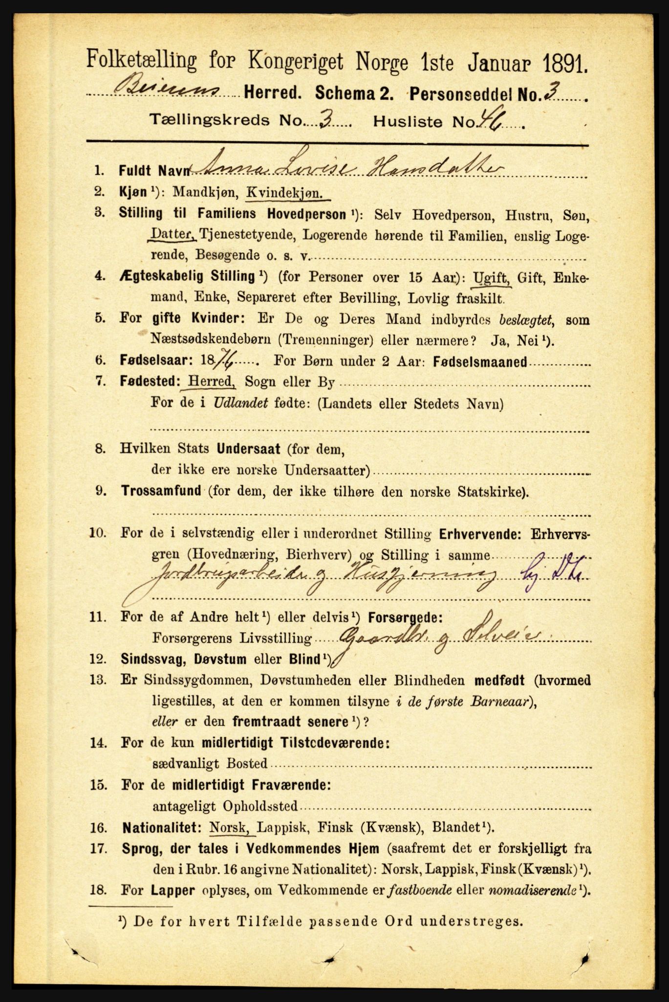 RA, 1891 census for 1839 Beiarn, 1891, p. 1295