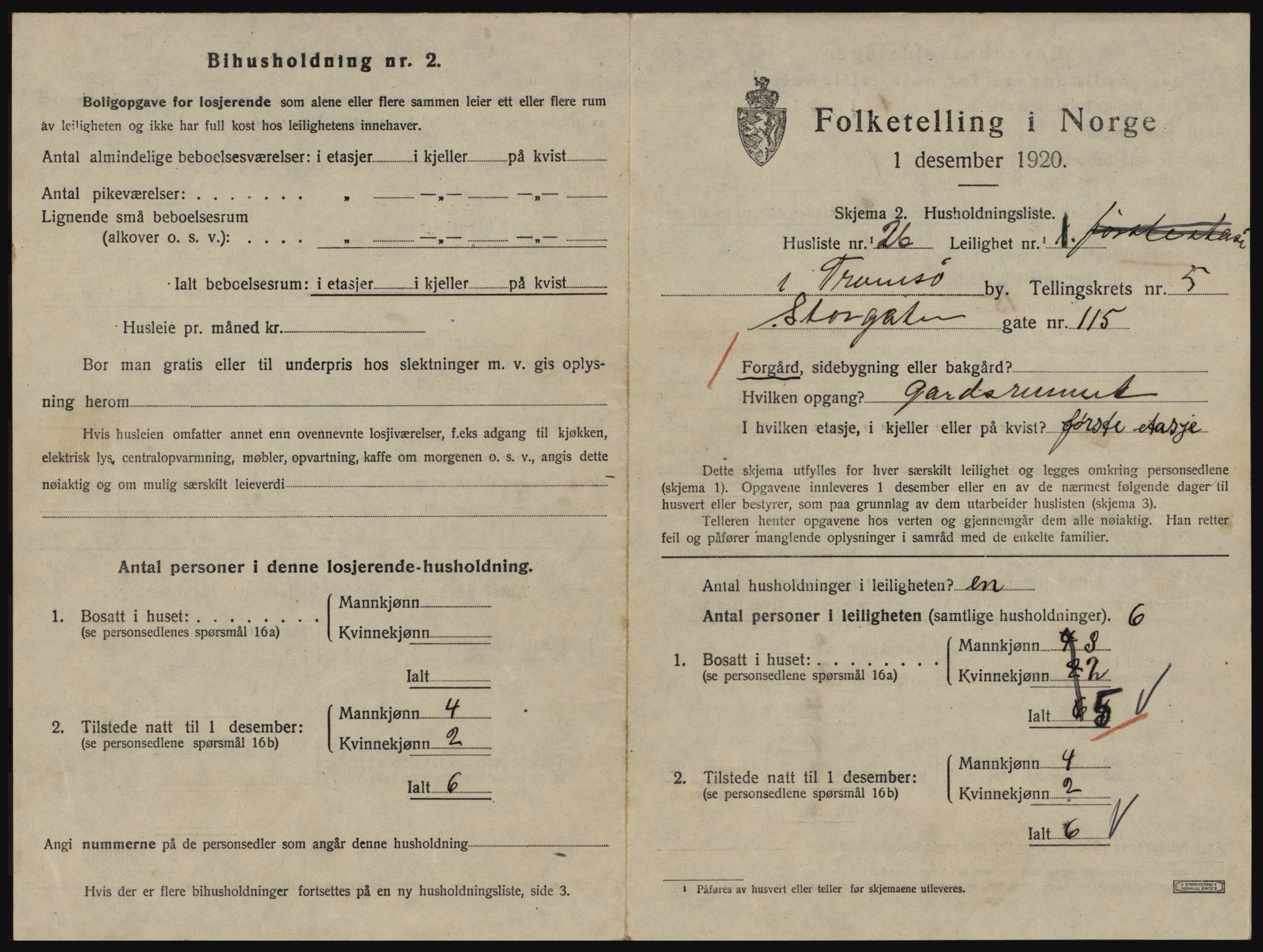 SATØ, 1920 census for Tromsø, 1920, p. 3819