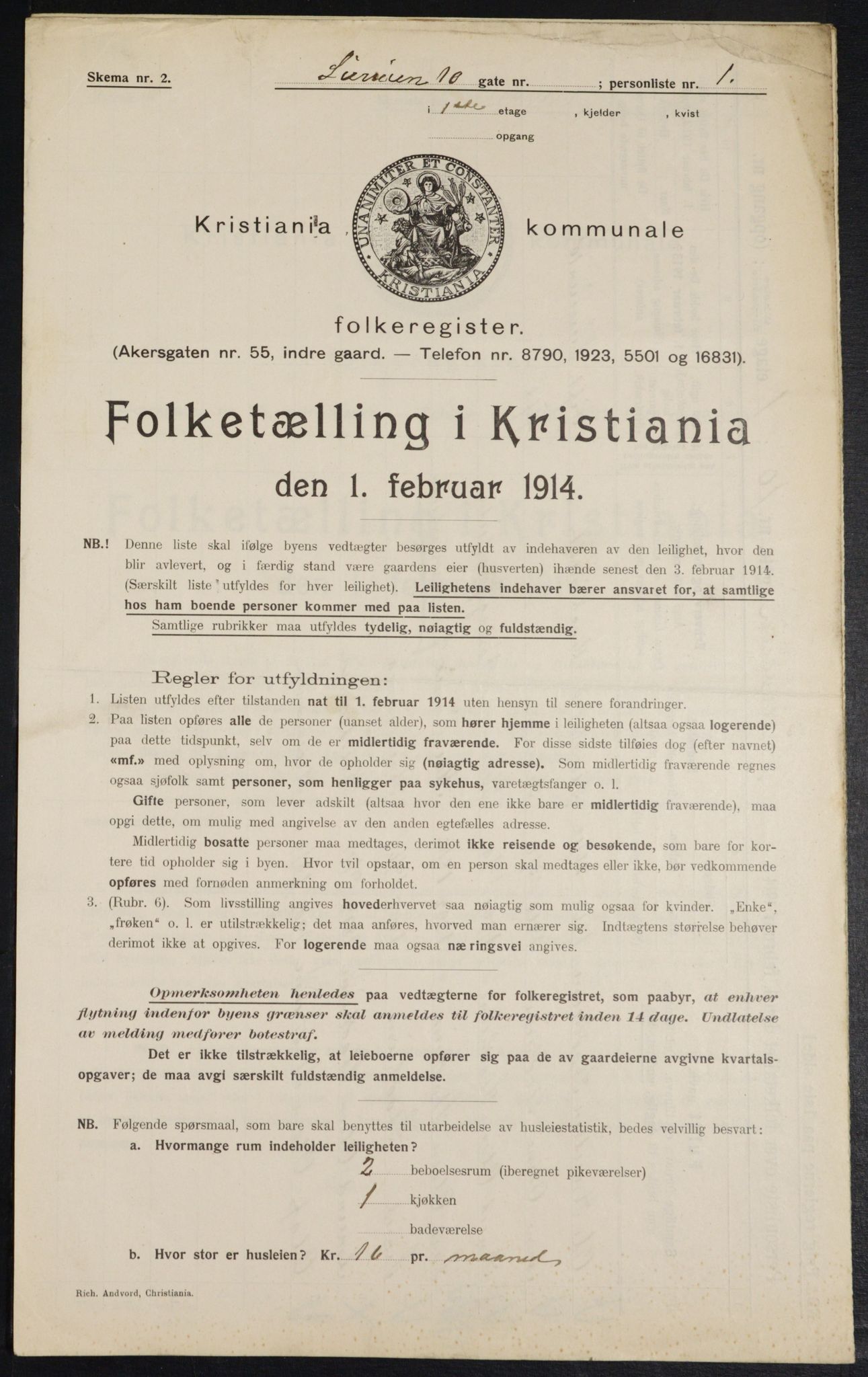 OBA, Municipal Census 1914 for Kristiania, 1914, p. 57427