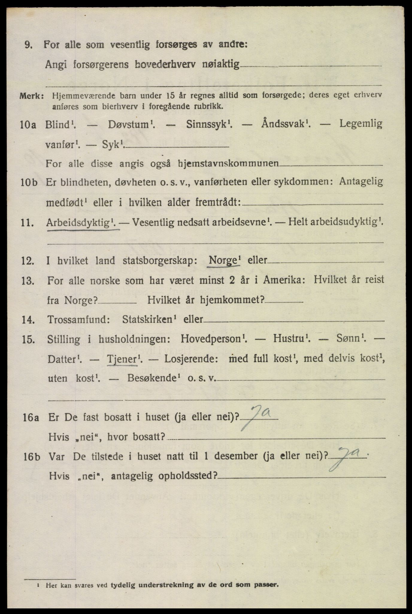 SAK, 1920 census for Vennesla, 1920, p. 7089