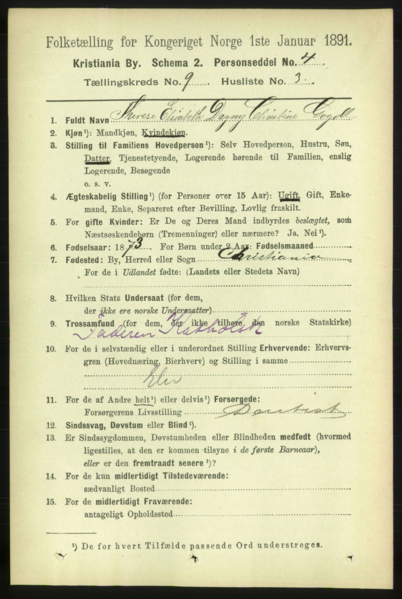 RA, 1891 census for 0301 Kristiania, 1891, p. 4021