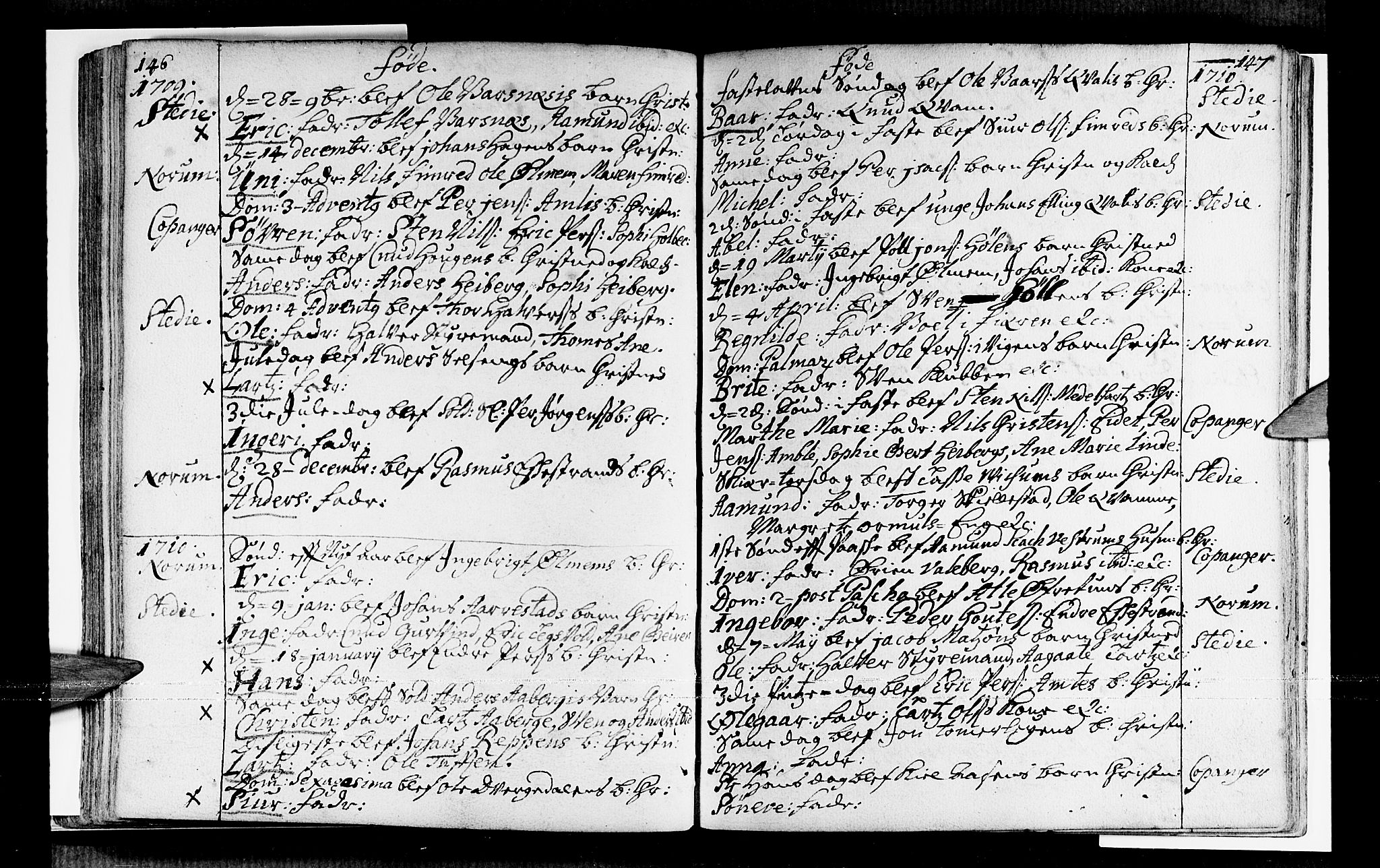 Sogndal sokneprestembete, SAB/A-81301/H/Haa/Haaa/L0001: Parish register (official) no. A 1, 1689-1713, p. 146-147