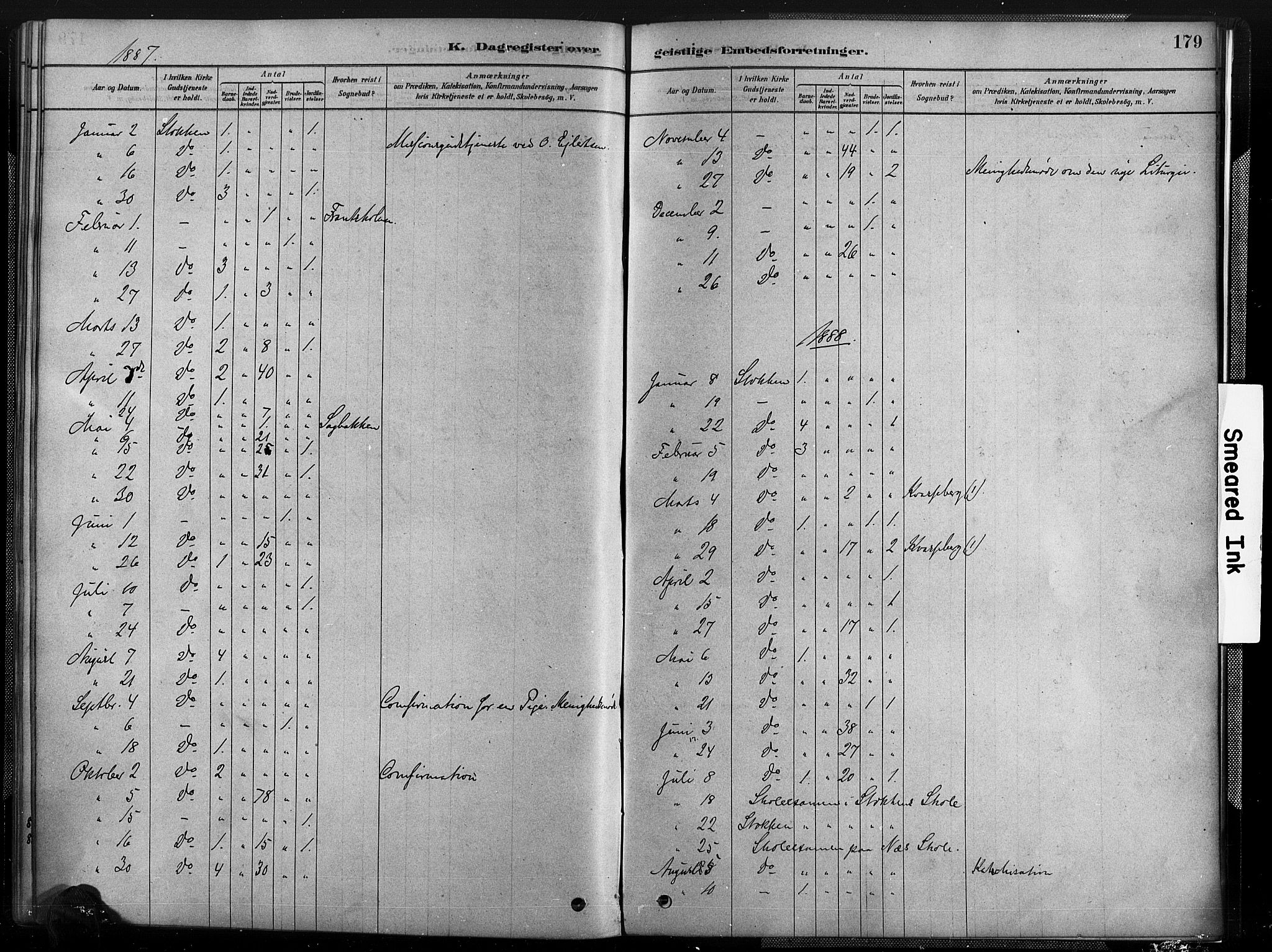 Austre Moland sokneprestkontor, SAK/1111-0001/F/Fa/Fab/L0001: Parish register (official) no. A 1, 1878-1898, p. 179