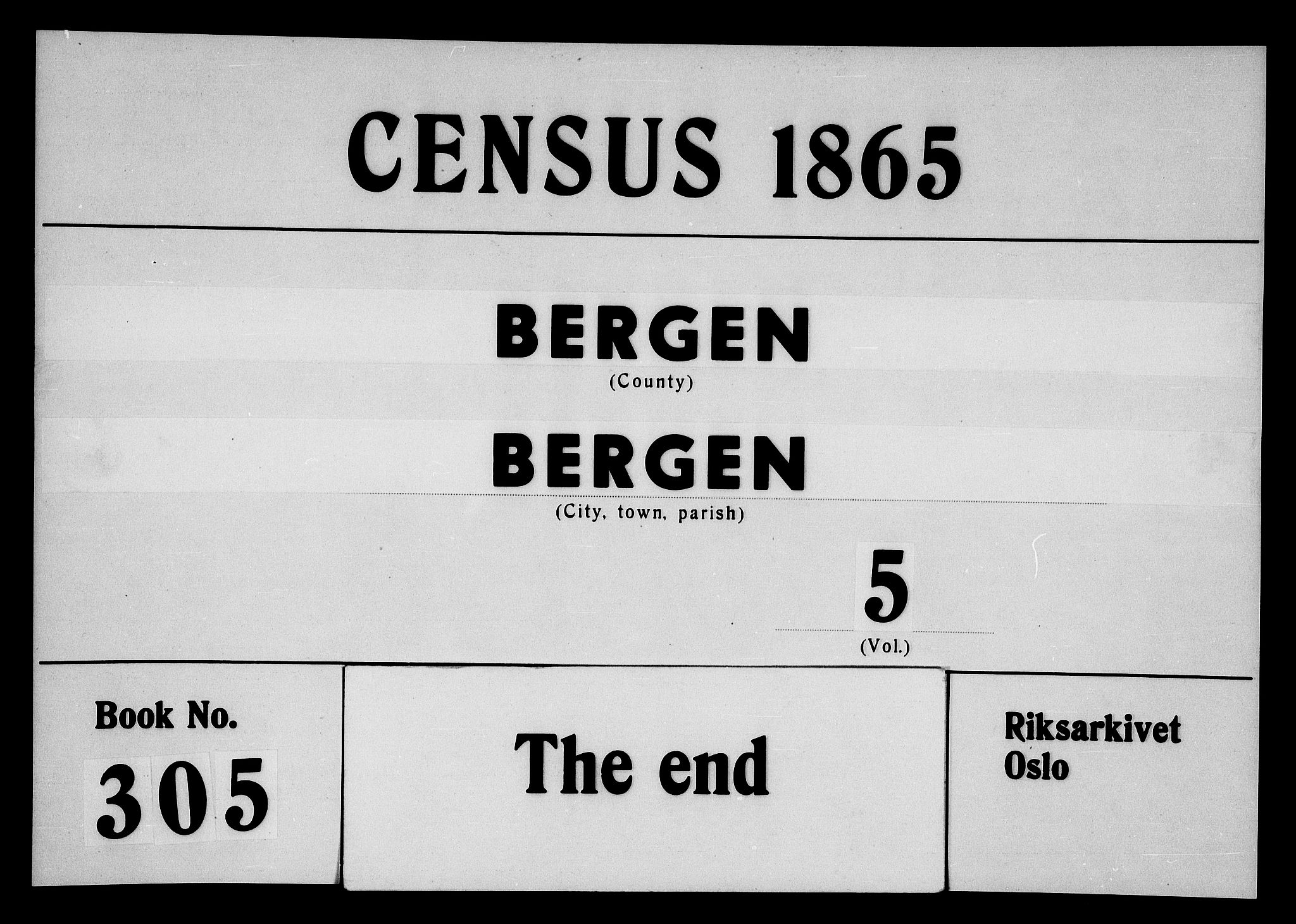 RA, 1865 census for Bergen, 1865, p. 2559