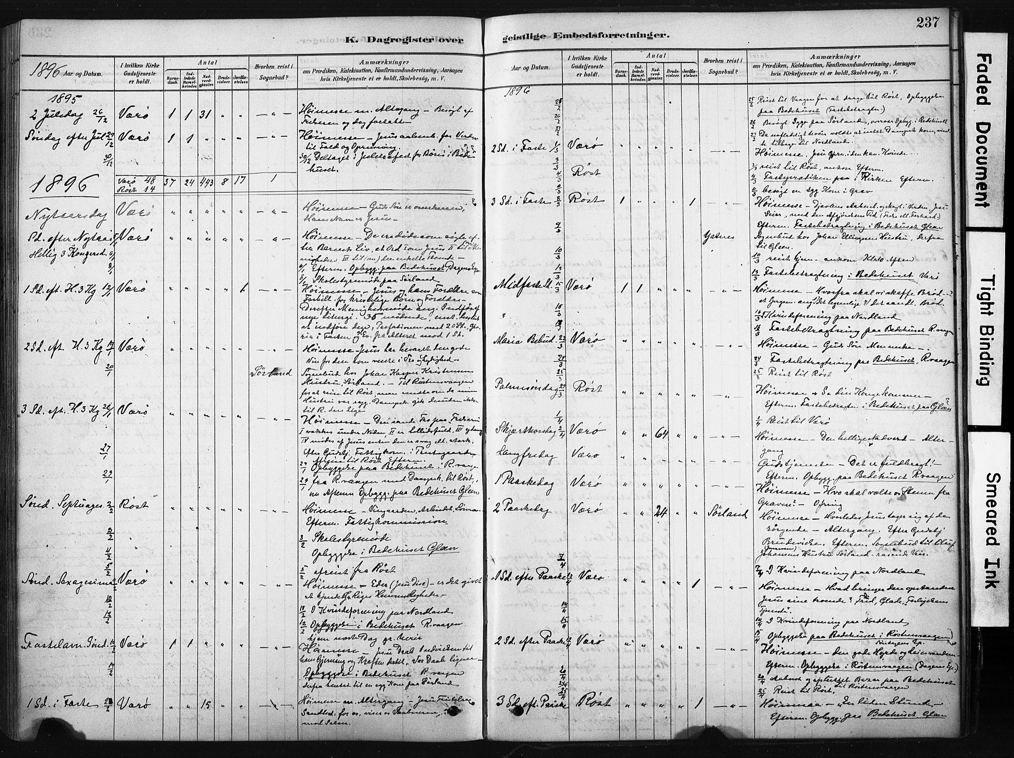 Ministerialprotokoller, klokkerbøker og fødselsregistre - Nordland, AV/SAT-A-1459/808/L0128: Parish register (official) no. 808A01, 1880-1902, p. 237