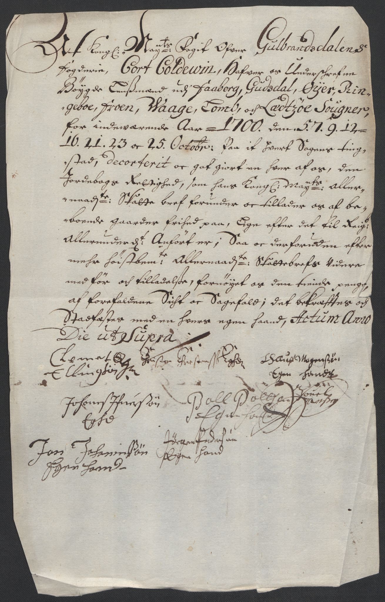 Rentekammeret inntil 1814, Reviderte regnskaper, Fogderegnskap, AV/RA-EA-4092/R17/L1173: Fogderegnskap Gudbrandsdal, 1700, p. 161