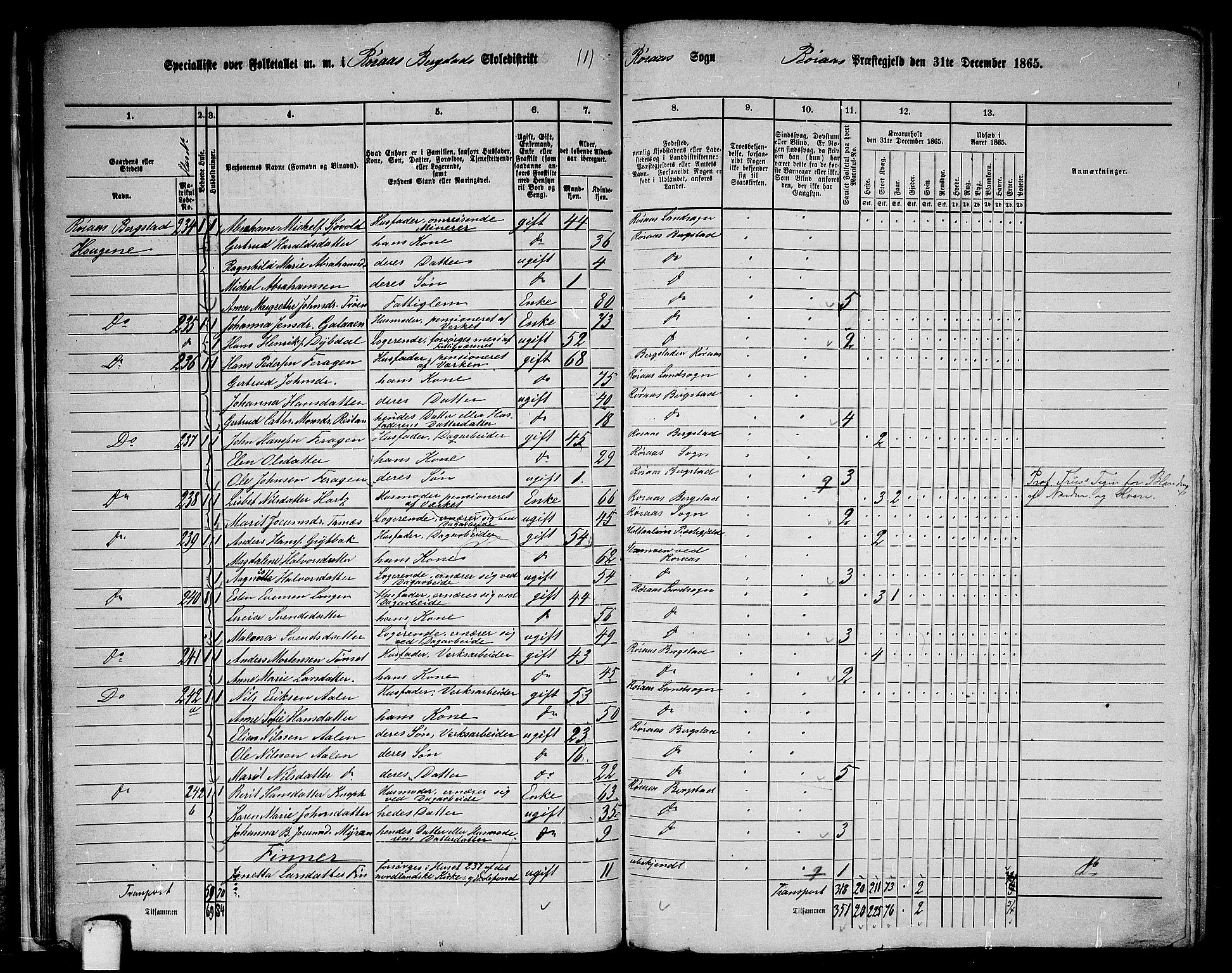 RA, 1865 census for Røros, 1865, p. 25