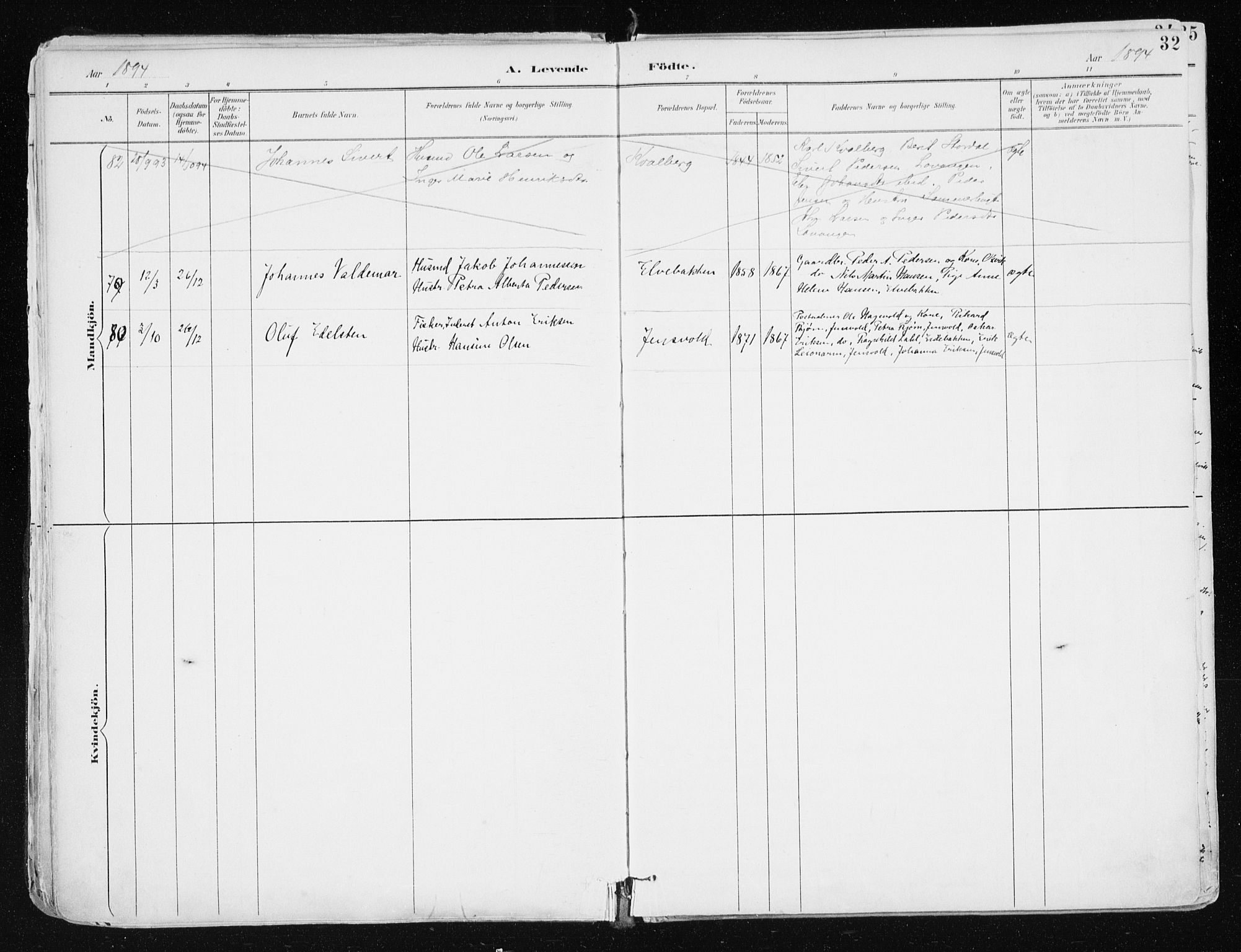 Lyngen sokneprestembete, SATØ/S-1289/H/He/Hea/L0008kirke: Parish register (official) no. 8, 1891-1902, p. 32