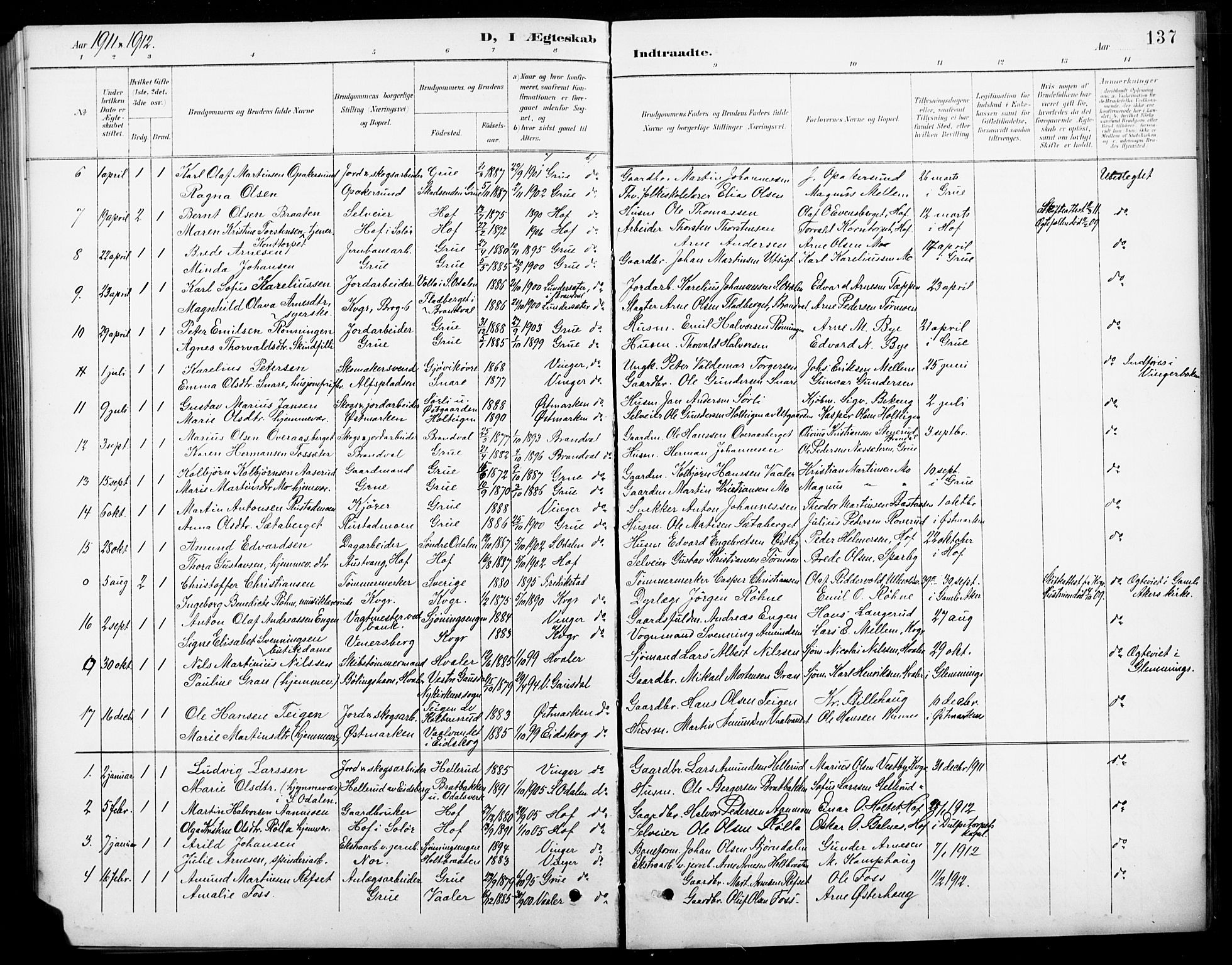 Vinger prestekontor, AV/SAH-PREST-024/H/Ha/Hab/L0005: Parish register (copy) no. 5, 1895-1920, p. 137