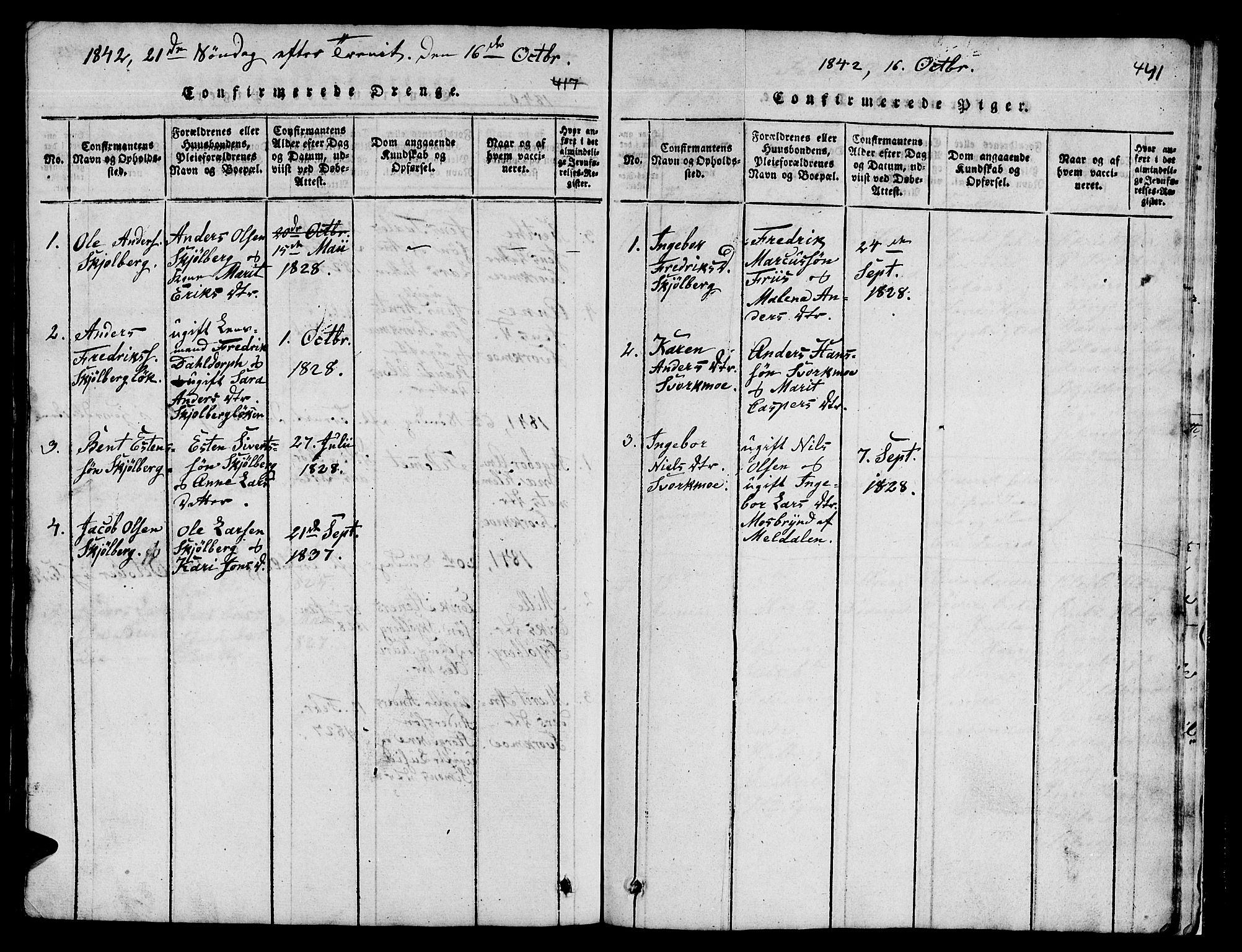 Ministerialprotokoller, klokkerbøker og fødselsregistre - Sør-Trøndelag, SAT/A-1456/671/L0842: Parish register (copy) no. 671C01, 1816-1867, p. 440-441