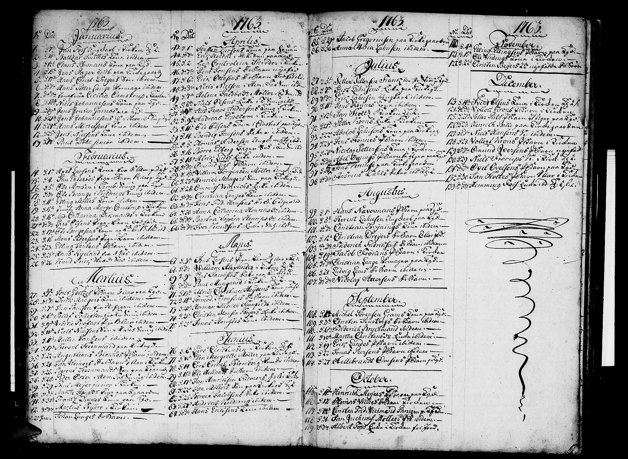 Nykirken Sokneprestembete, AV/SAB-A-77101/H/Haa/L0010: Parish register (official) no. A 10, 1759-1775, p. 38