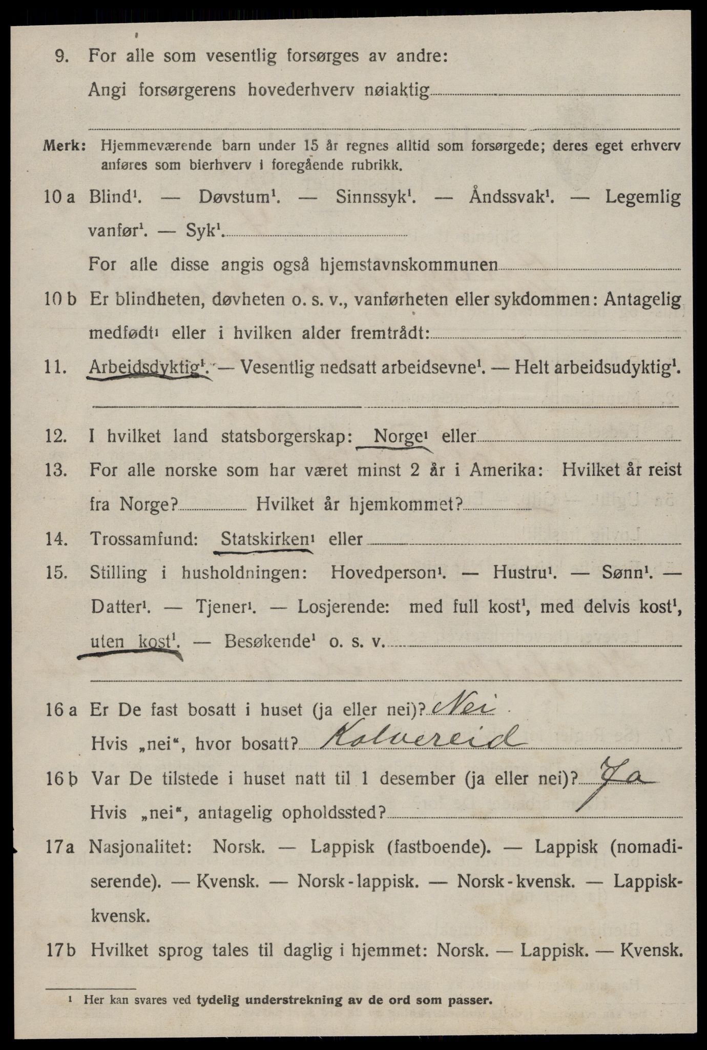 SAT, 1920 census for Ørland, 1920, p. 2224