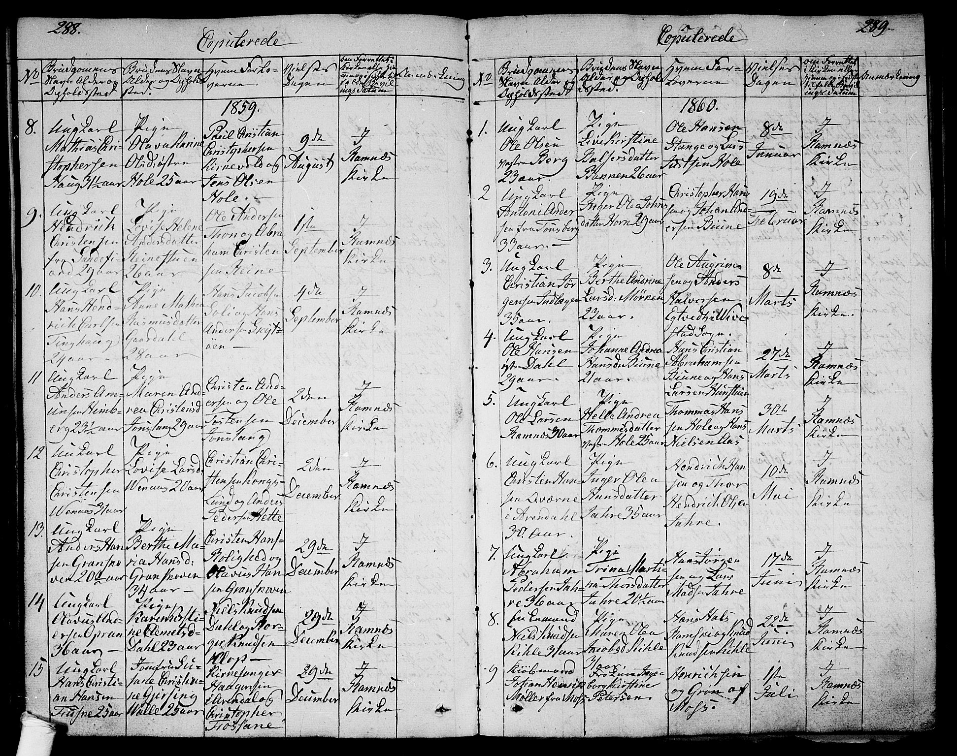 Ramnes kirkebøker, SAKO/A-314/G/Ga/L0002: Parish register (copy) no. I 2, 1848-1870, p. 288-289