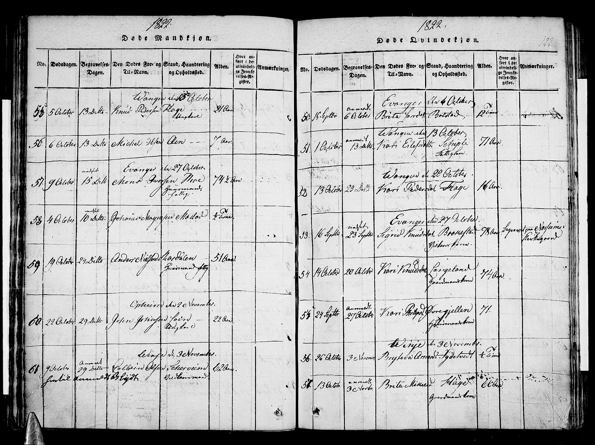 Voss sokneprestembete, AV/SAB-A-79001/H/Haa: Parish register (official) no. A 11, 1816-1827, p. 122